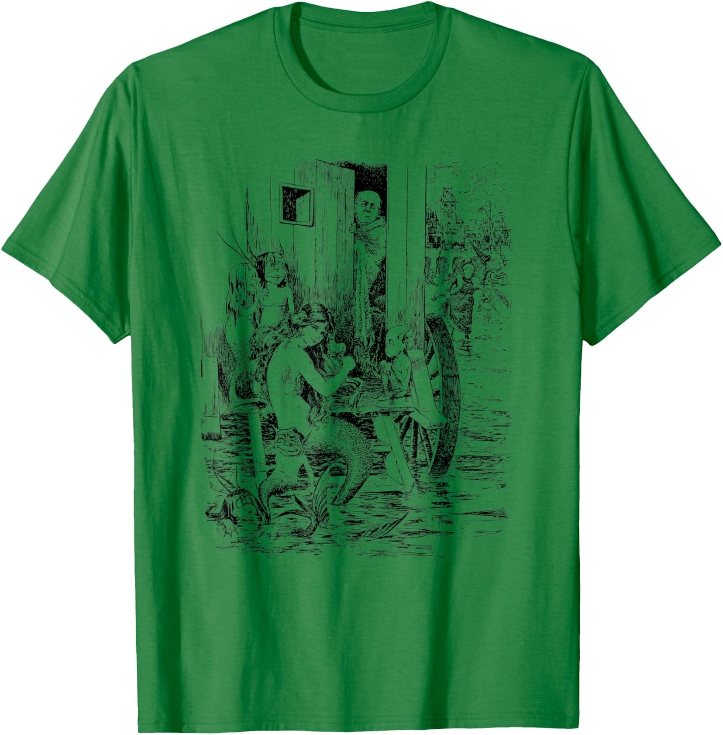 Mermaids Shirt Vintage Mermaid Art T-Shirt - T-Shirt | Irish Green