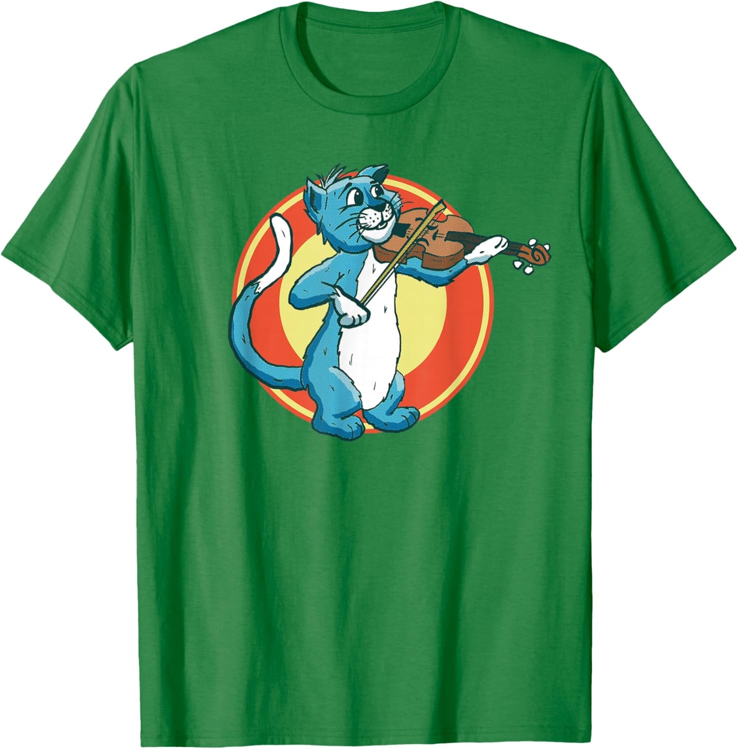 Cat Playing Violin Fiddle Alley Cat Music Violinist Funny T-Shirt - T-Shirt | Irish Green