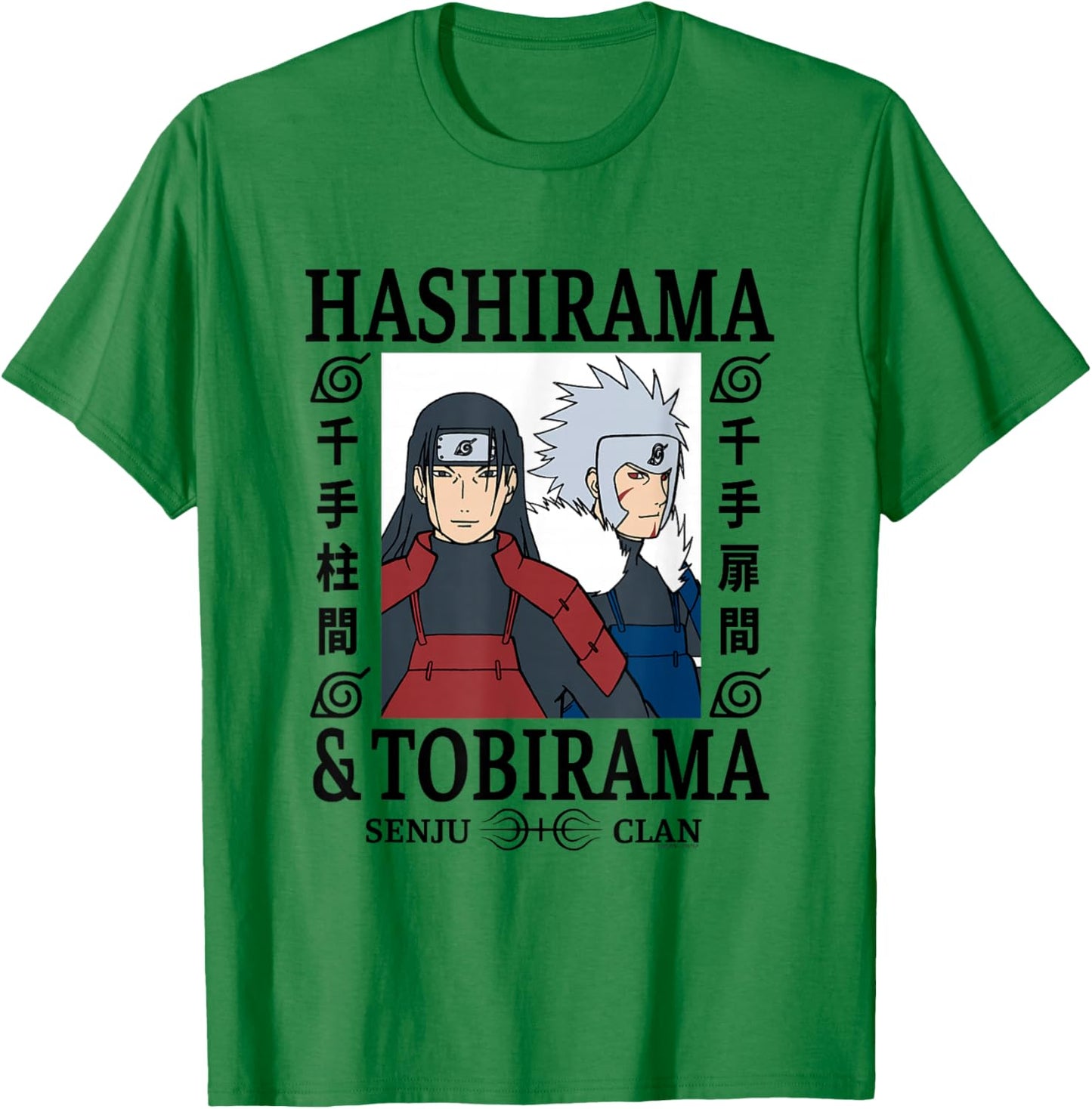 Naruto Shippuden Hashirama & Tobirama Senju Clan Anime T-Shirt - T-Shirt | Irish Green