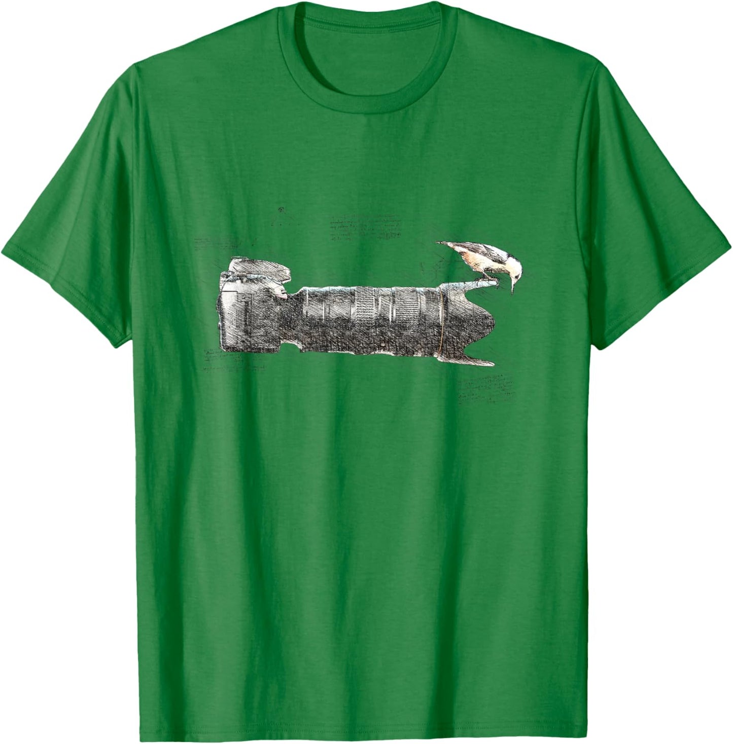 Bird on Long Lens Camera Photography Bird Photographer T-Shirt - T-Shirt | Irish Green