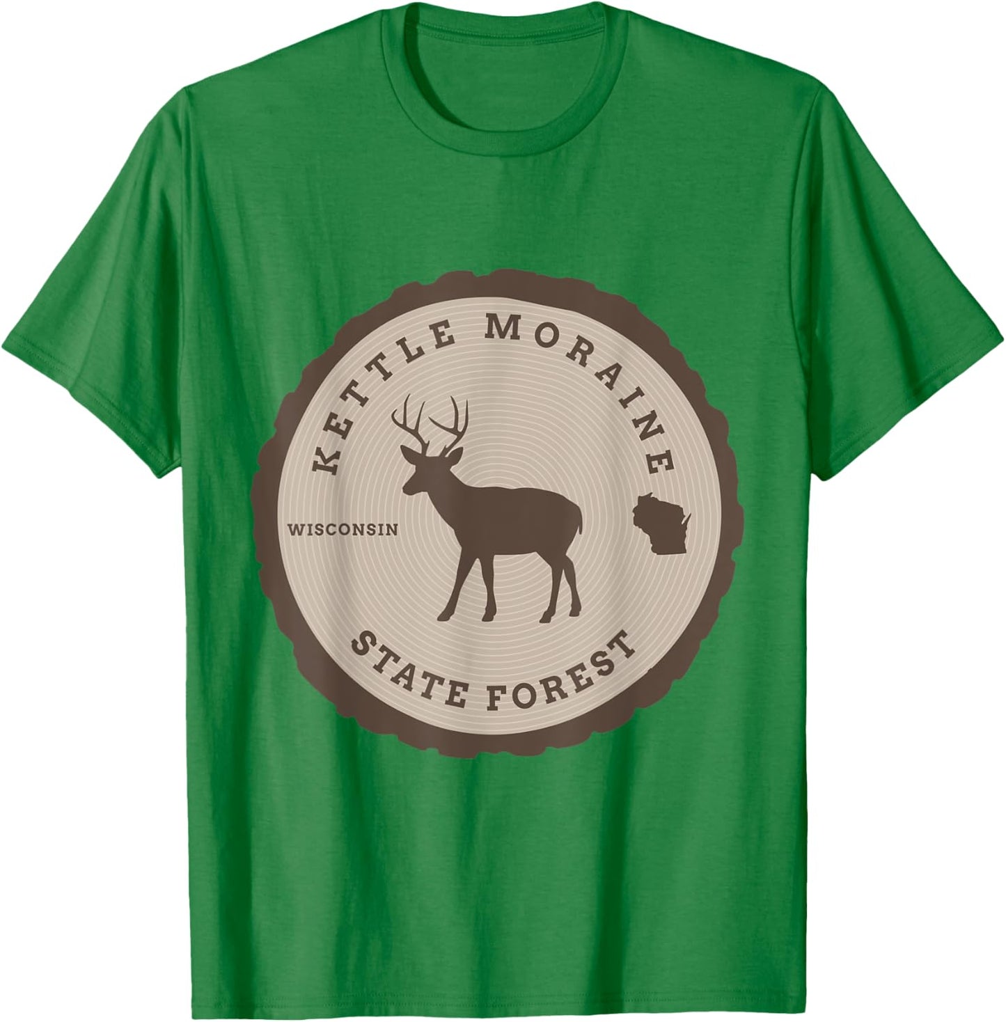 Kettle Moraine State Forest Wisconsin WI Outdoors Deer T-Shirt - T-Shirt | Irish Green