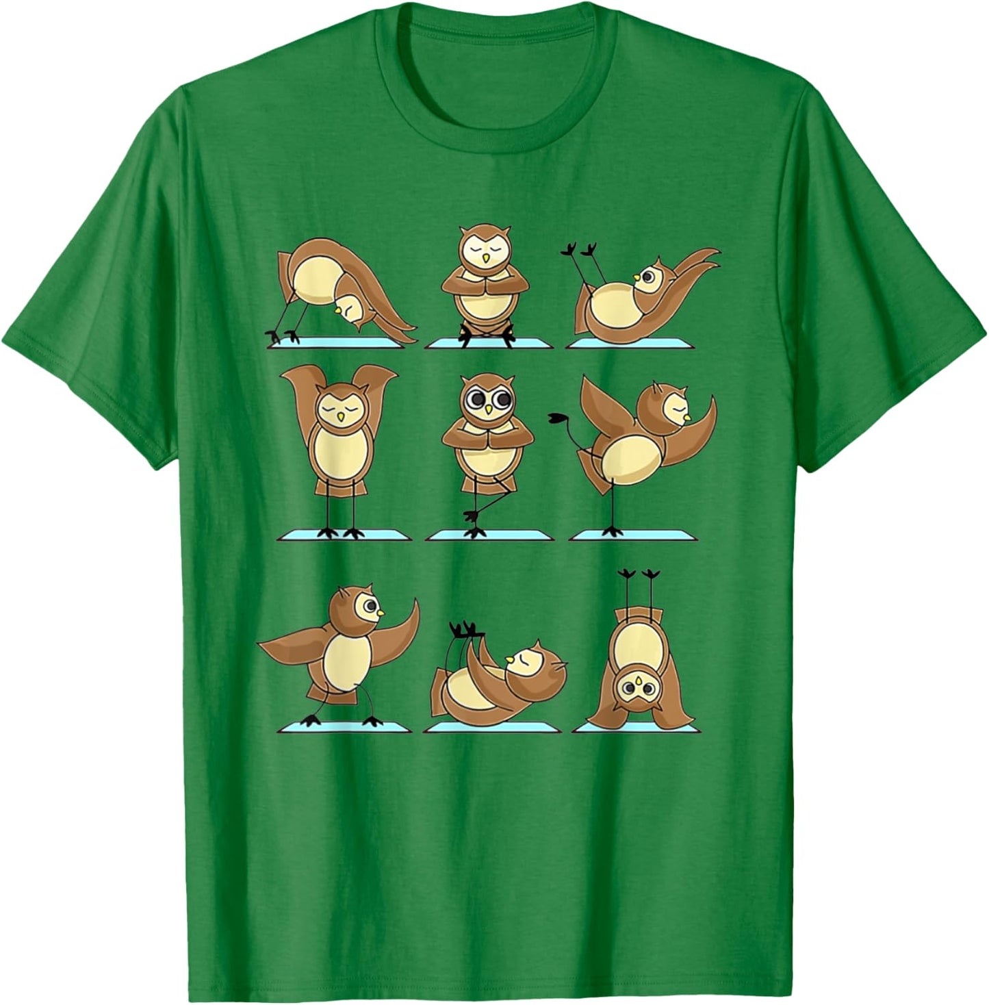 Owl Yoga Poses Owl Namaste Lover T-Shirt - T-Shirt | Irish Green