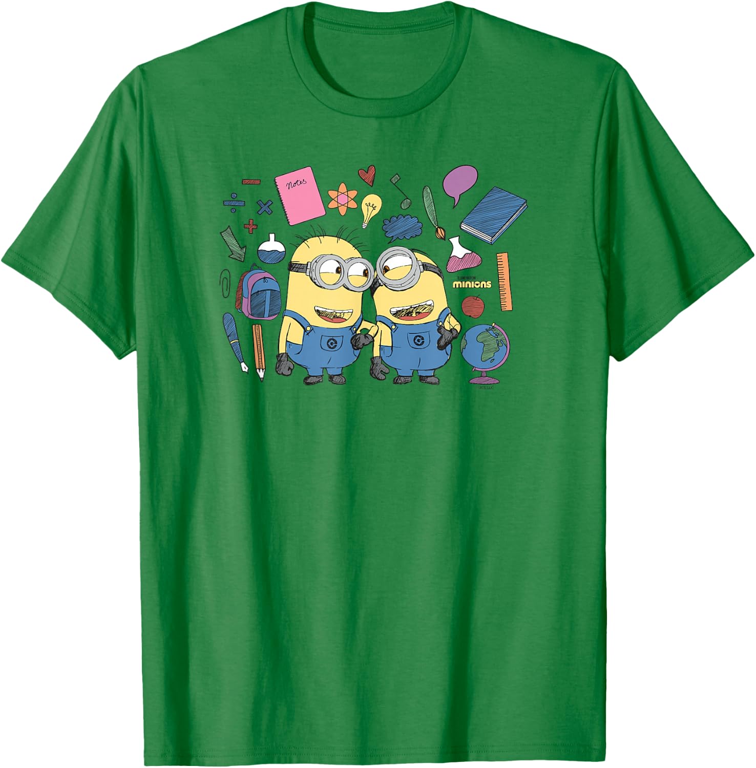 Minions Back to School Sketched T-Shirt - T-Shirt | Irish Green