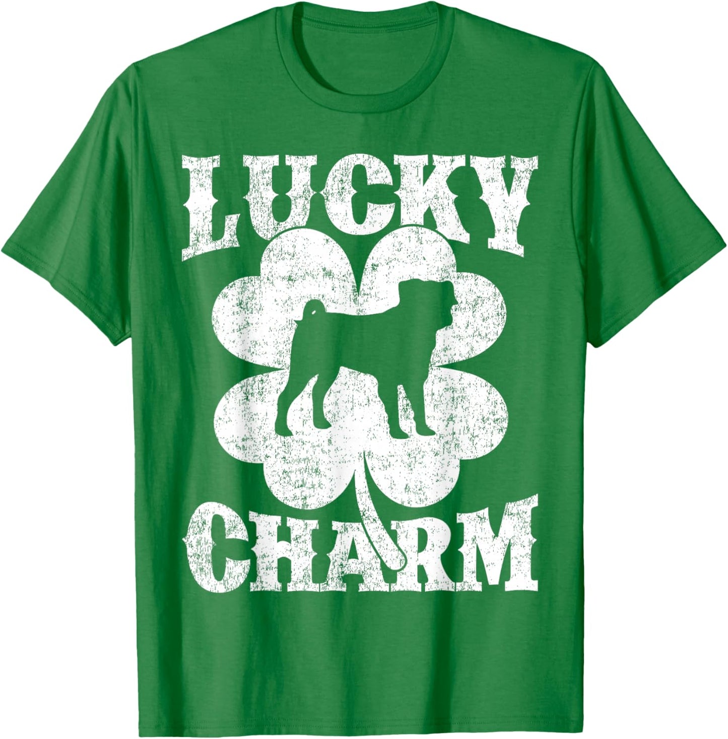 Shamrock Leaf Lucky Charm Pug Dog St Patrick's Day T-Shirt - T-Shirt | Irish Green