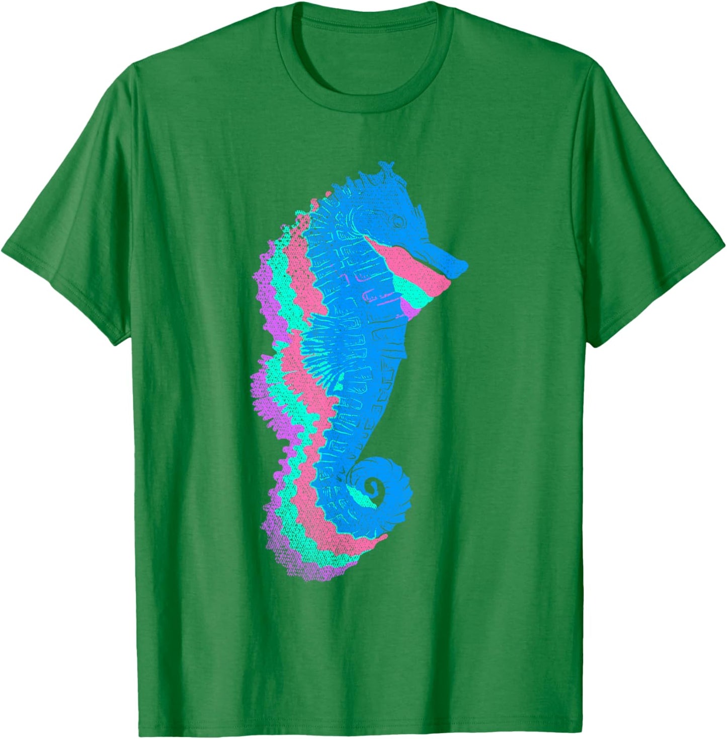 Underwater Sea Fish Ocean Animal Biology Colorful Seahorse T-Shirt - T-Shirt | Irish Green