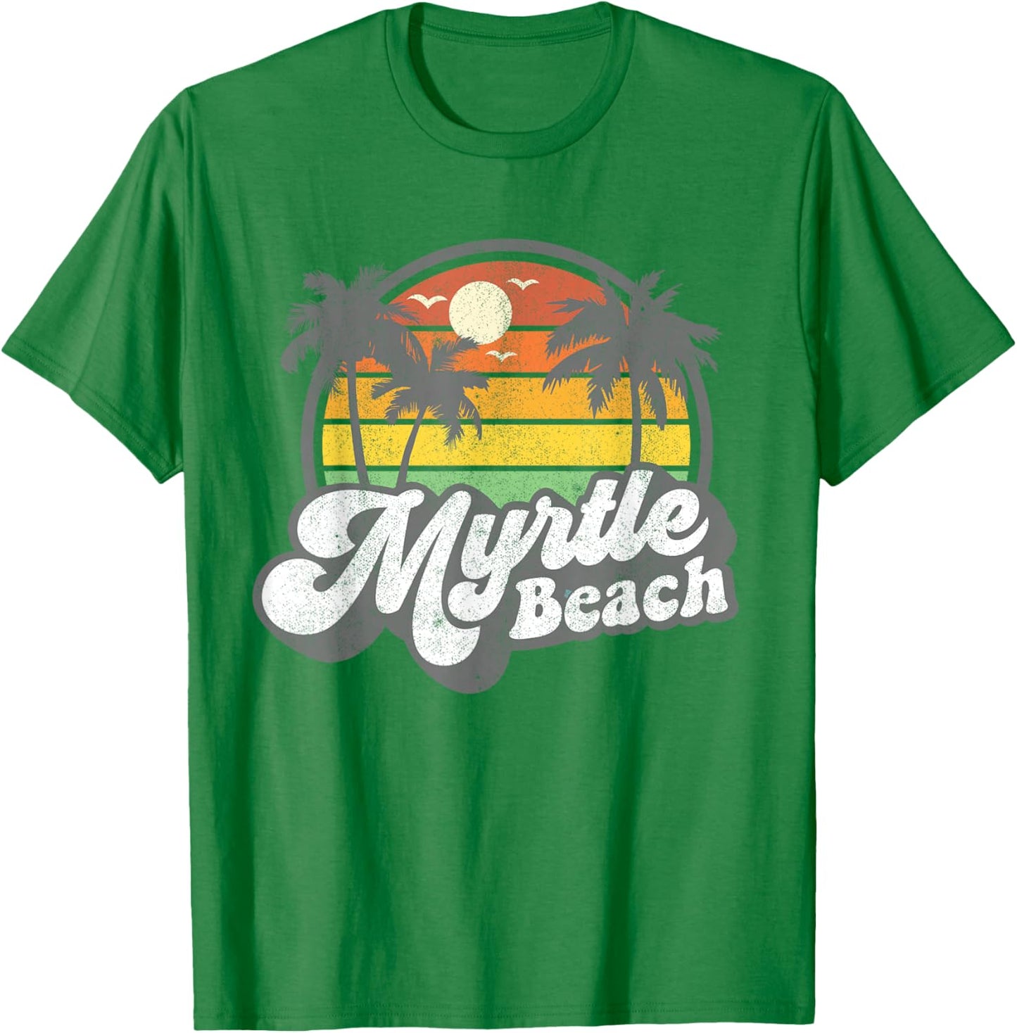Myrtle Beach South Carolina Retro 70s Vintage Vacation Gift T-Shirt - T-Shirt | Irish Green