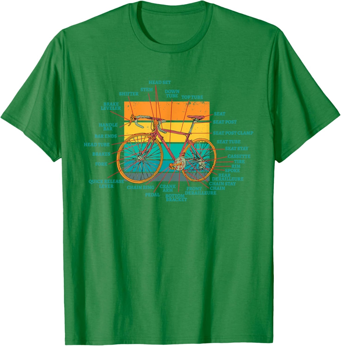 Bike Anatomy of a Bicycle Cycling Lover T-Shirt - T-Shirt | Irish Green
