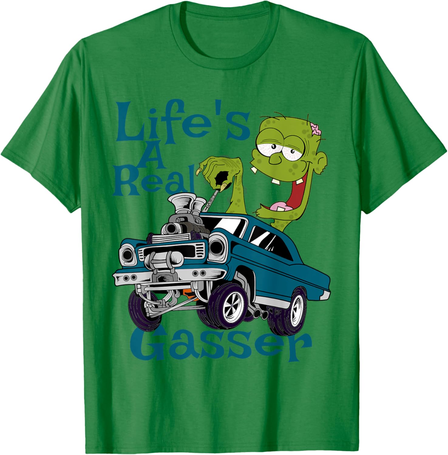 Hot Rod Gasser Outlaw Drag Racing Blown Street Car T-Shirt - T-Shirt | Irish Green