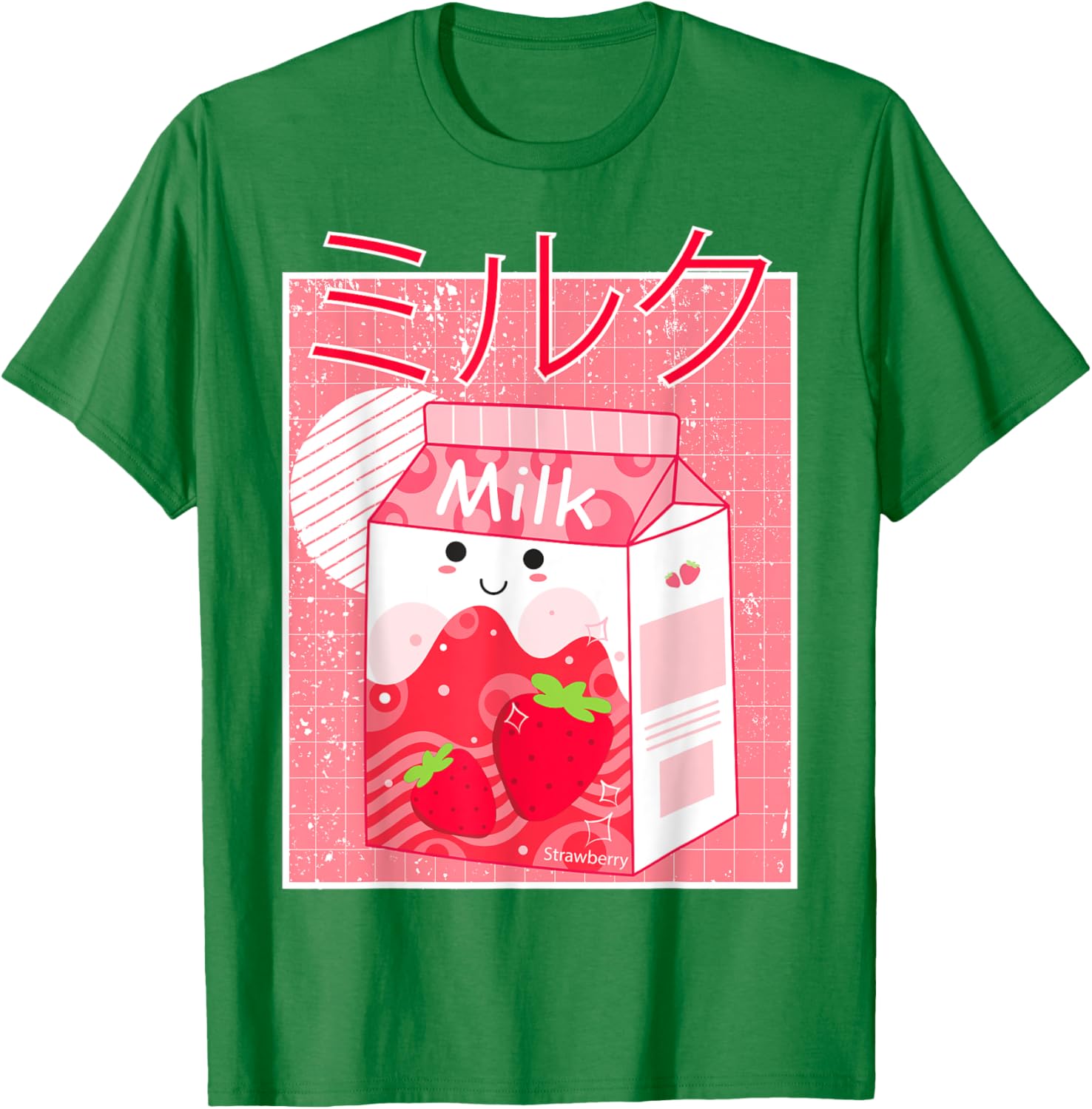 Pink Strawberry Milk Shake Kawaii pastel Goth Japanese 90's T-Shirt - T-Shirt | Irish Green