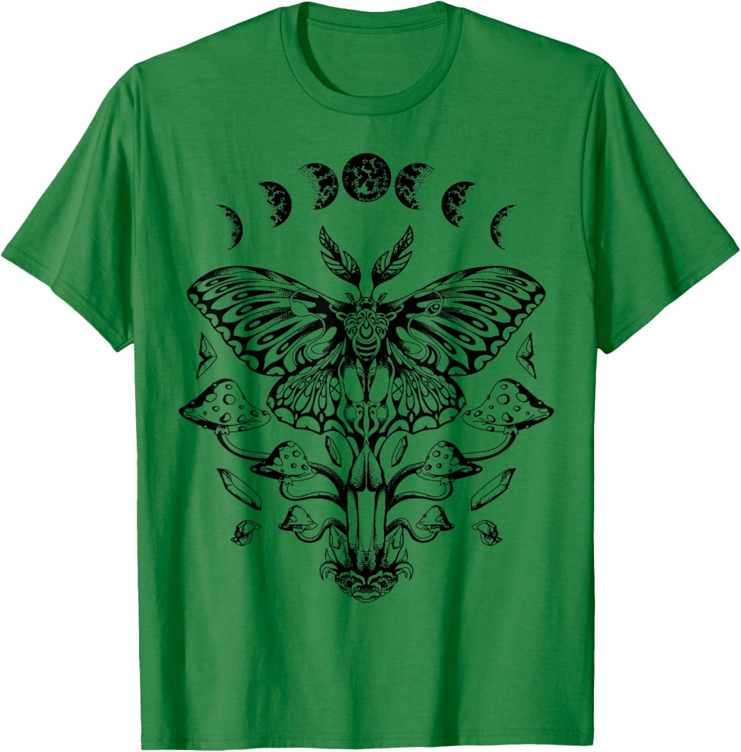 Moth Moon Phases Tarot Butterfly T-Shirt - T-Shirt | Irish Green