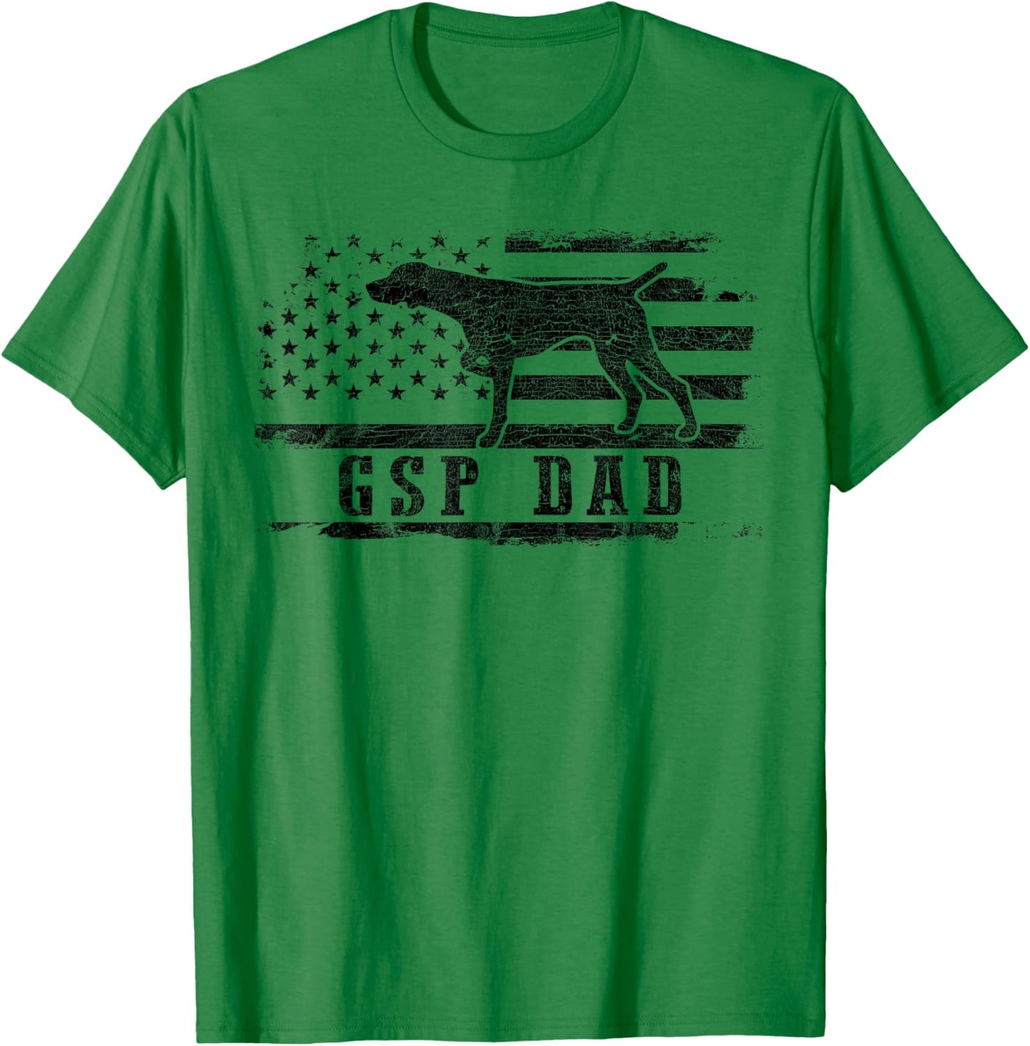 GSP Dad USA American Flag German Shorthaired Pointer Dog T-Shirt - T-Shirt | Irish Green