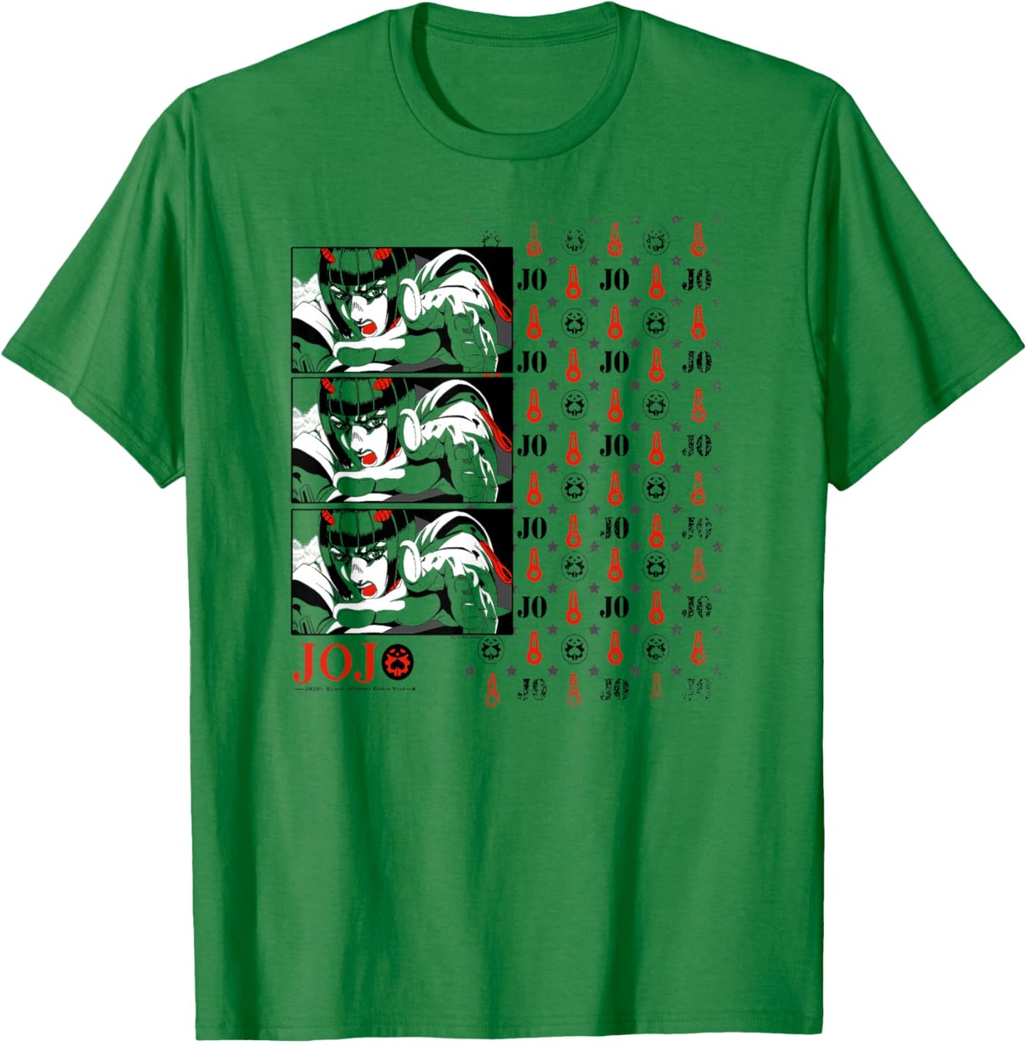 JoJo's Bizarre Adventure Pt 5 Bruno Bucciarati Zippers Anime T-Shirt - T-Shirt | Irish Green