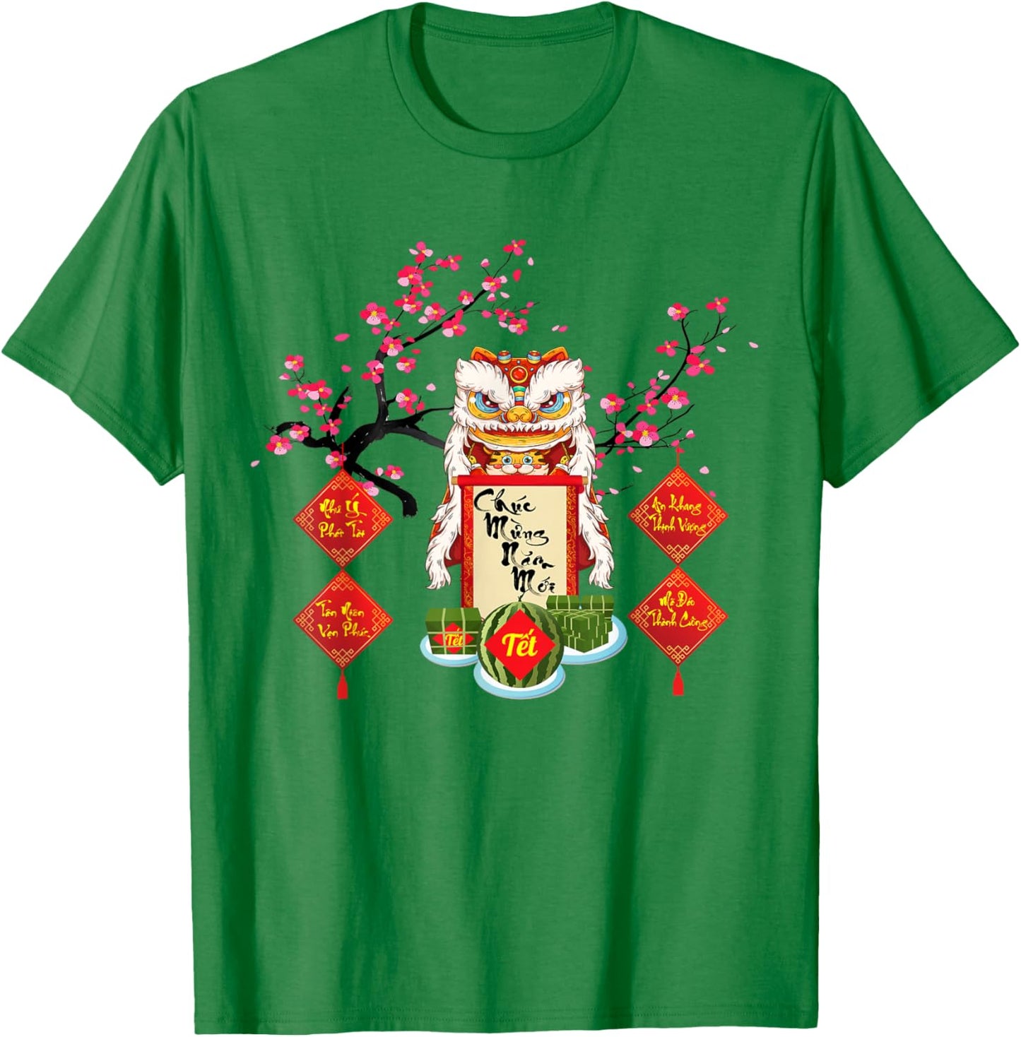 Chuc Mung Nam Moi 2022 Tiger Vietnamese Lunar New Year 2022 T-Shirt - T-Shirt | Irish Green
