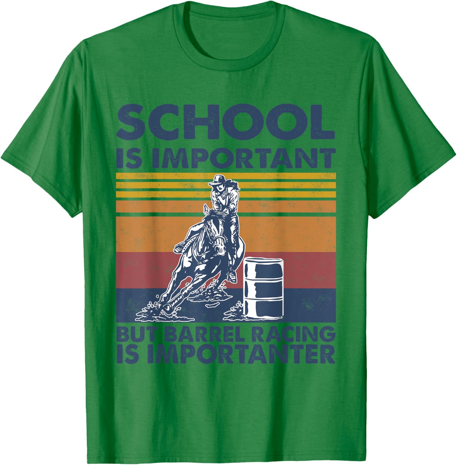 School Is Important But Barrel Racing Is Importanter Rodeo T-Shirt - T-Shirt | Irish Green