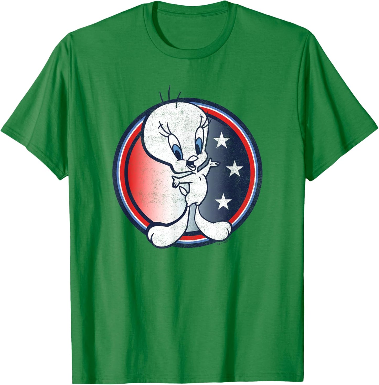 Looney Tunes Tweety Bird Fourth Of July Americana Circle T-Shirt - T-Shirt | Irish Green