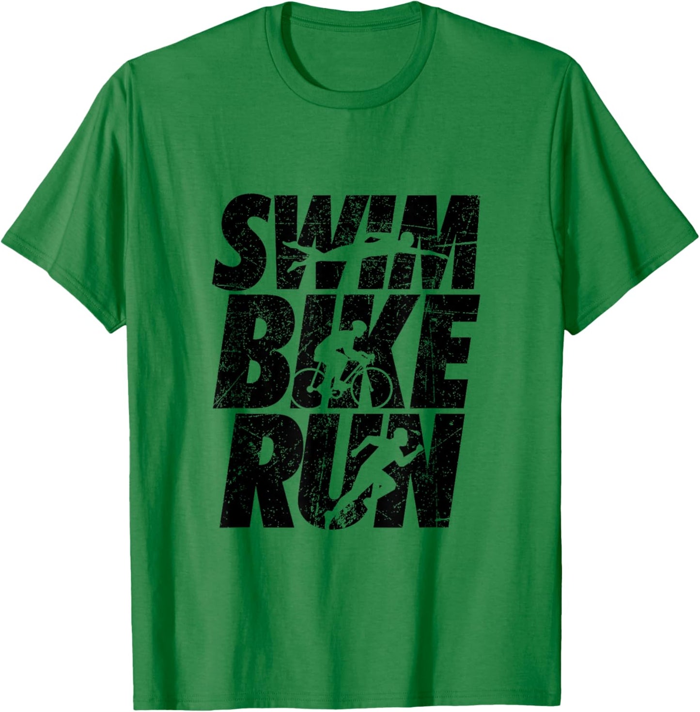 Swimming Cycling Running Triathlon Running Swimming T-Shirt - T-Shirt | Irish Green