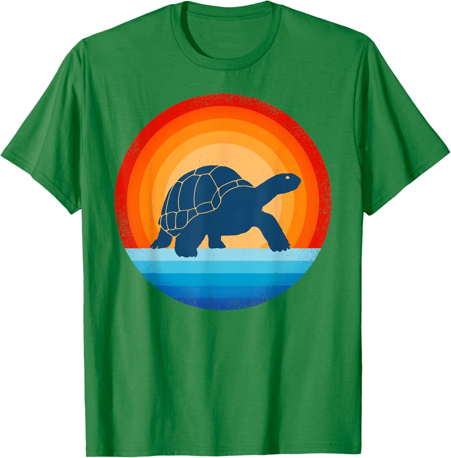Tortoise Retro Vintage 60 70s Sunset Turtle Reptile Animal T-Shirt - T-Shirt | Irish Green