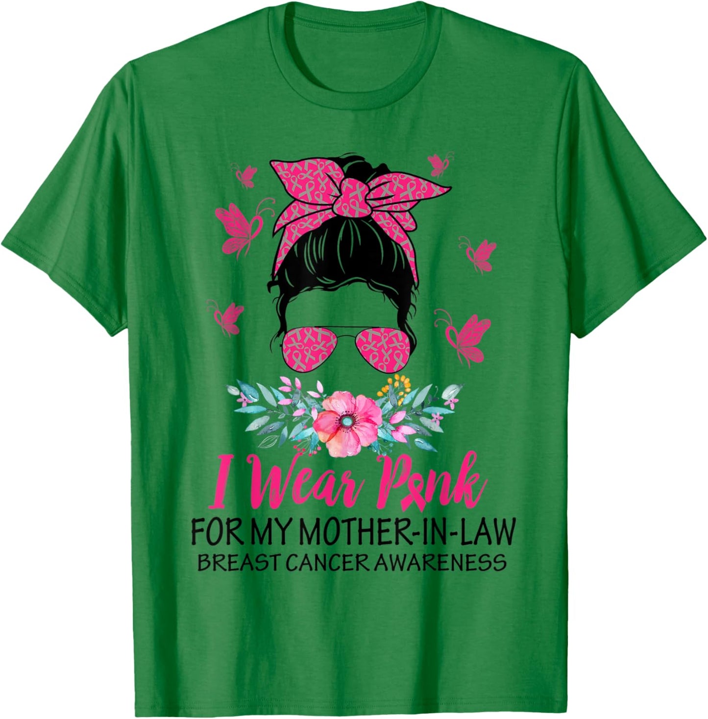 I Wear Pink for My Mother In Law Breast Cancer Awareness T-Shirt - T-Shirt | Irish Green