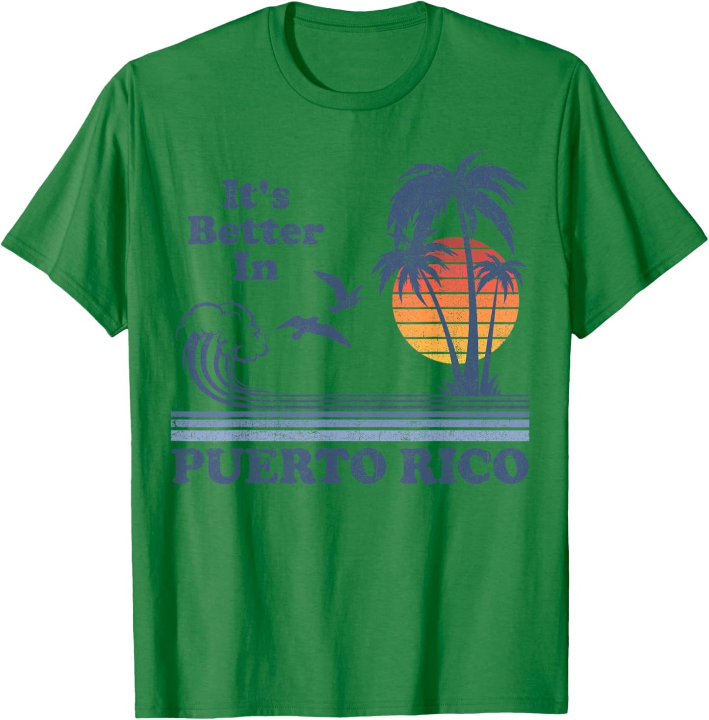 It's Better In Puerto Rico Beach Retro Vintage 80's 70's Women Kids T-Shirt - T-Shirt | Irish Green