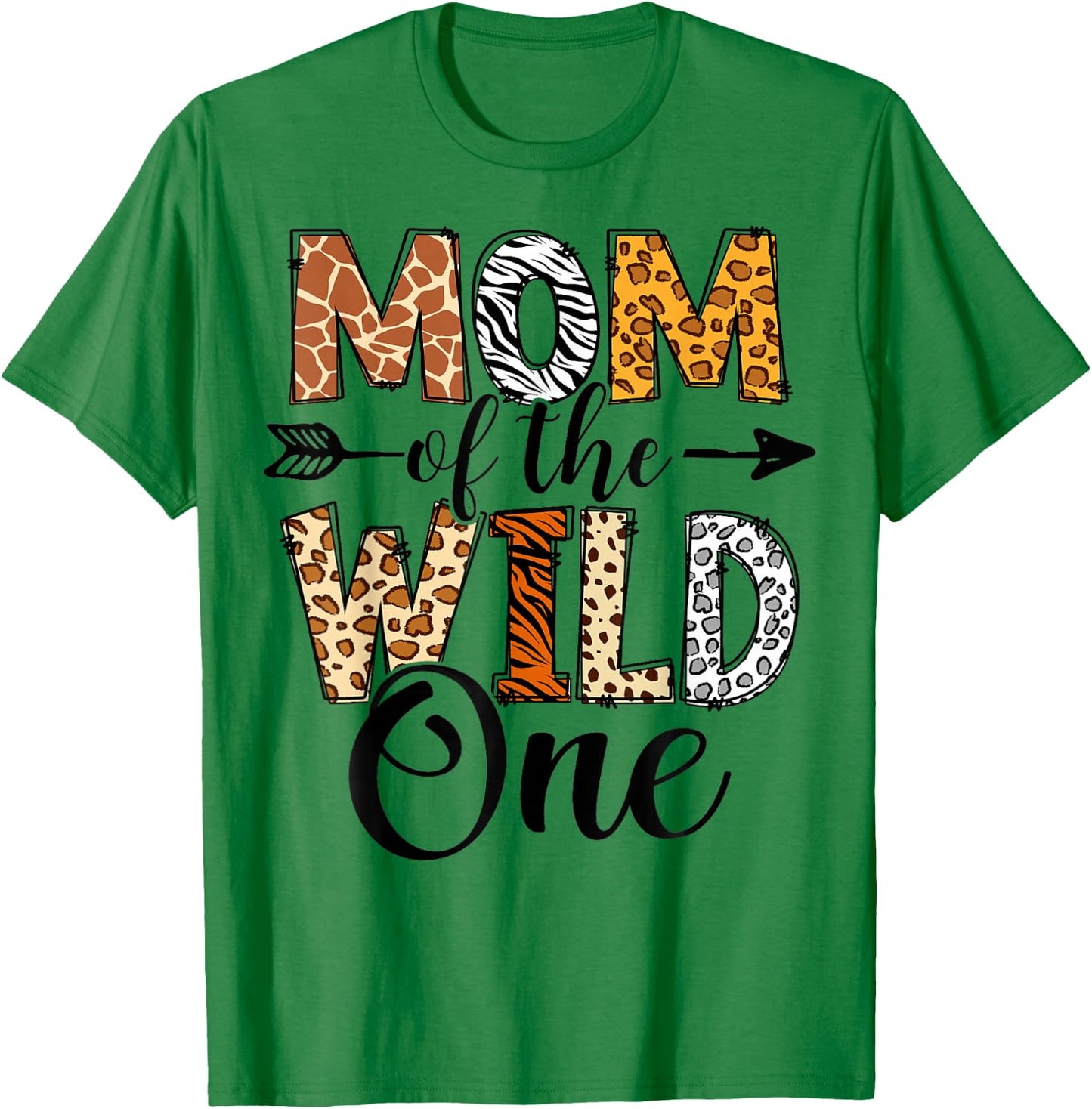 Mom Of The Wild One Family 1st Birthday African Safari Gift T-Shirt - T-Shirt | Irish Green