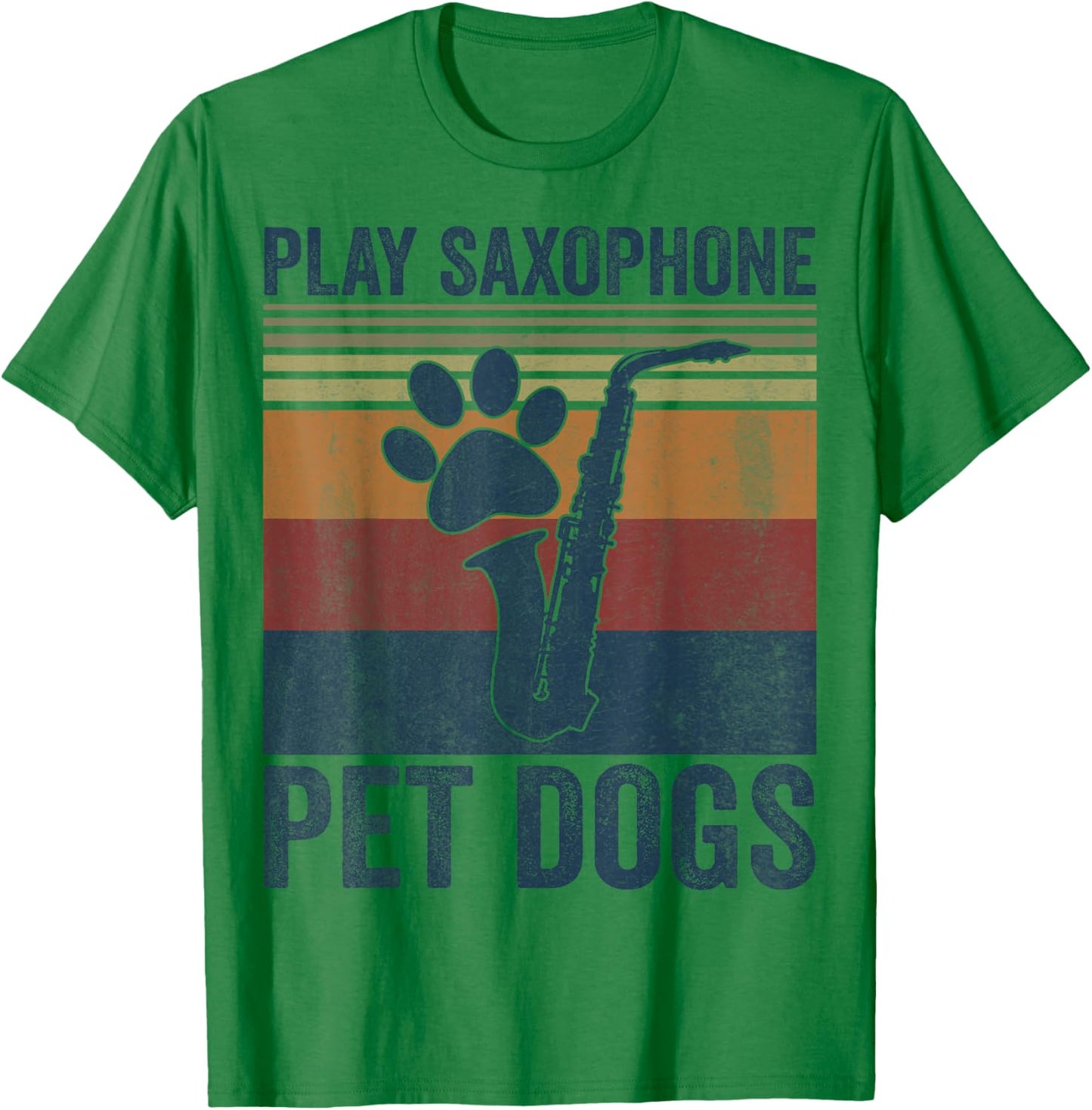 Funny Dog Lover and Saxophone Player Pet Dogs Play Saxophone T-Shirt - T-Shirt | Irish Green
