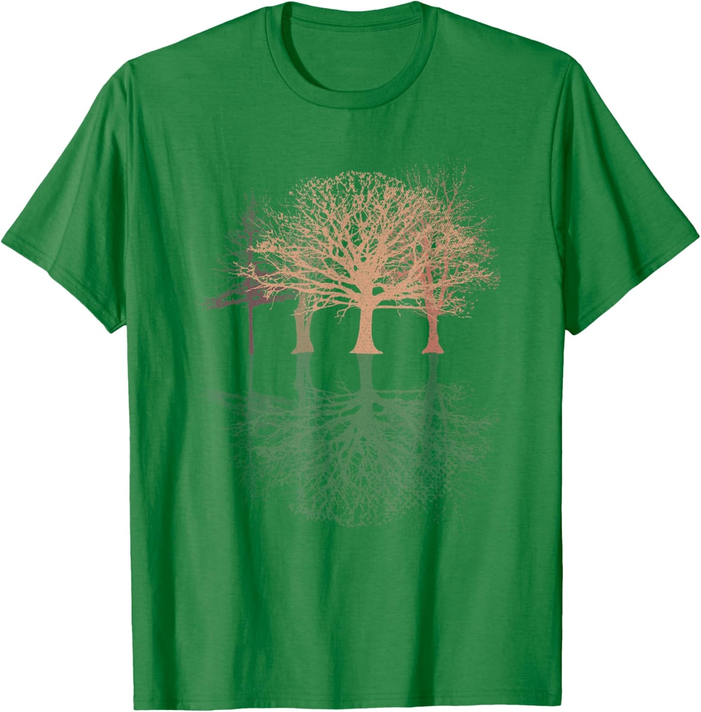 Wild Nature Wildlife Trees Reflection Outdoor Forest T-Shirt - T-Shirt | Irish Green