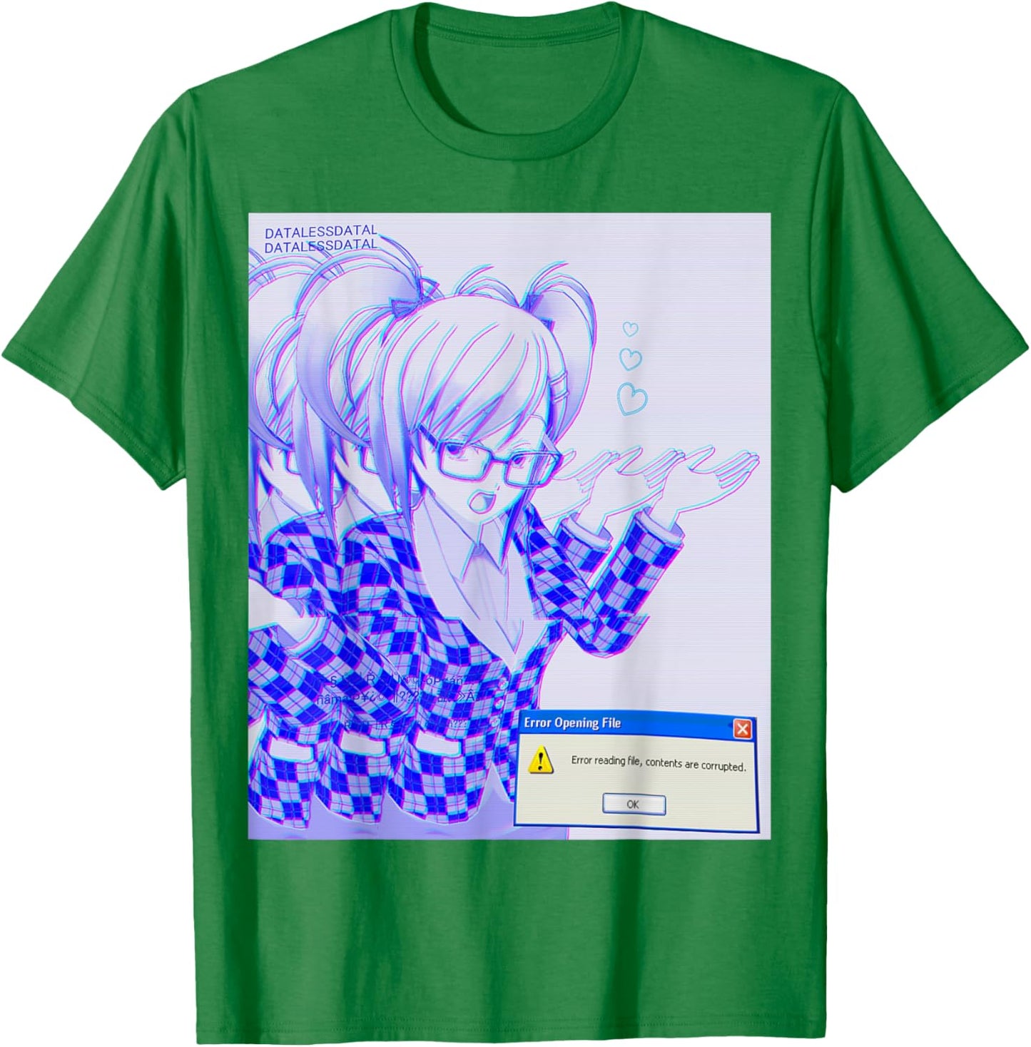Webcore Anime Office Girl T-Shirt - T-Shirt | Irish Green