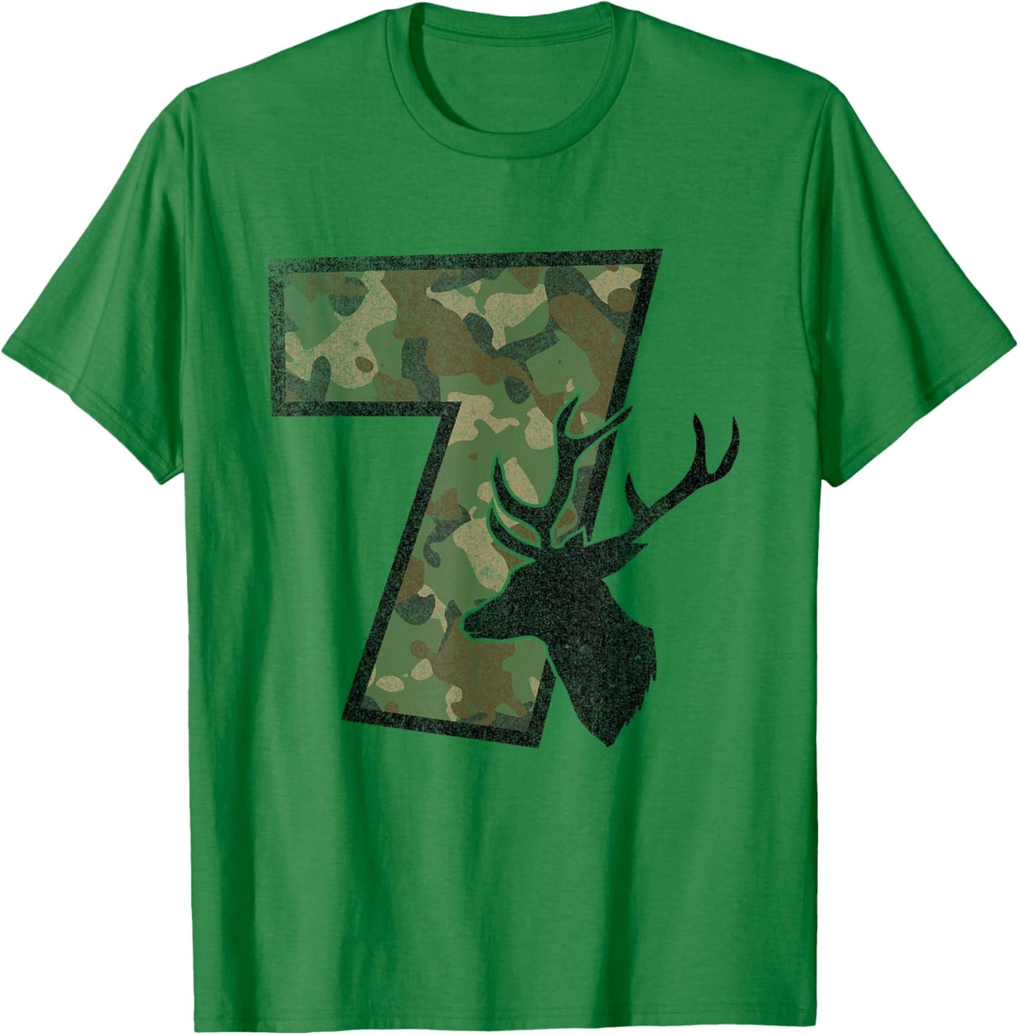Country Boys Camo 7 Seven Year Old Birthday Deer Hunter T-Shirt - T-Shirt | Irish Green
