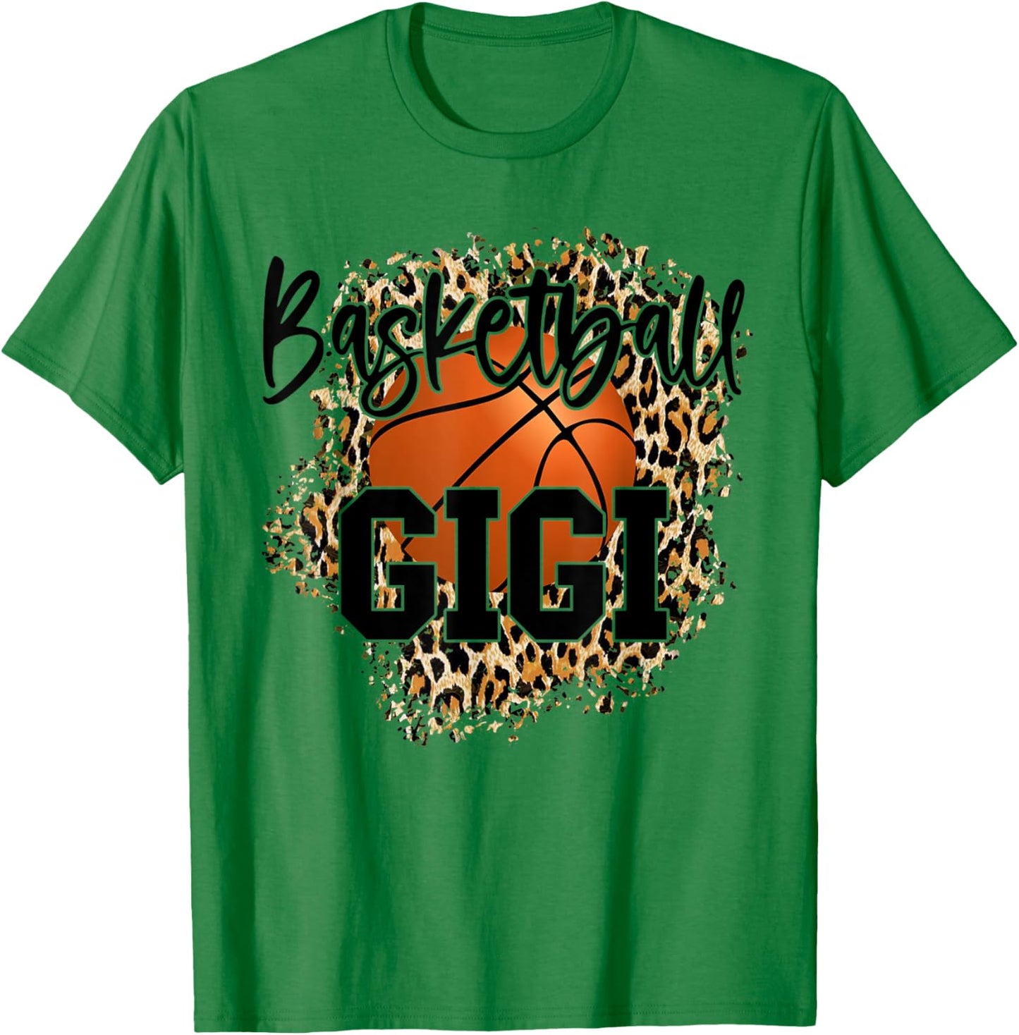 Basketball Gigi Leopard Funny Sports Players Mother's Day T-Shirt - T-Shirt | Irish Green