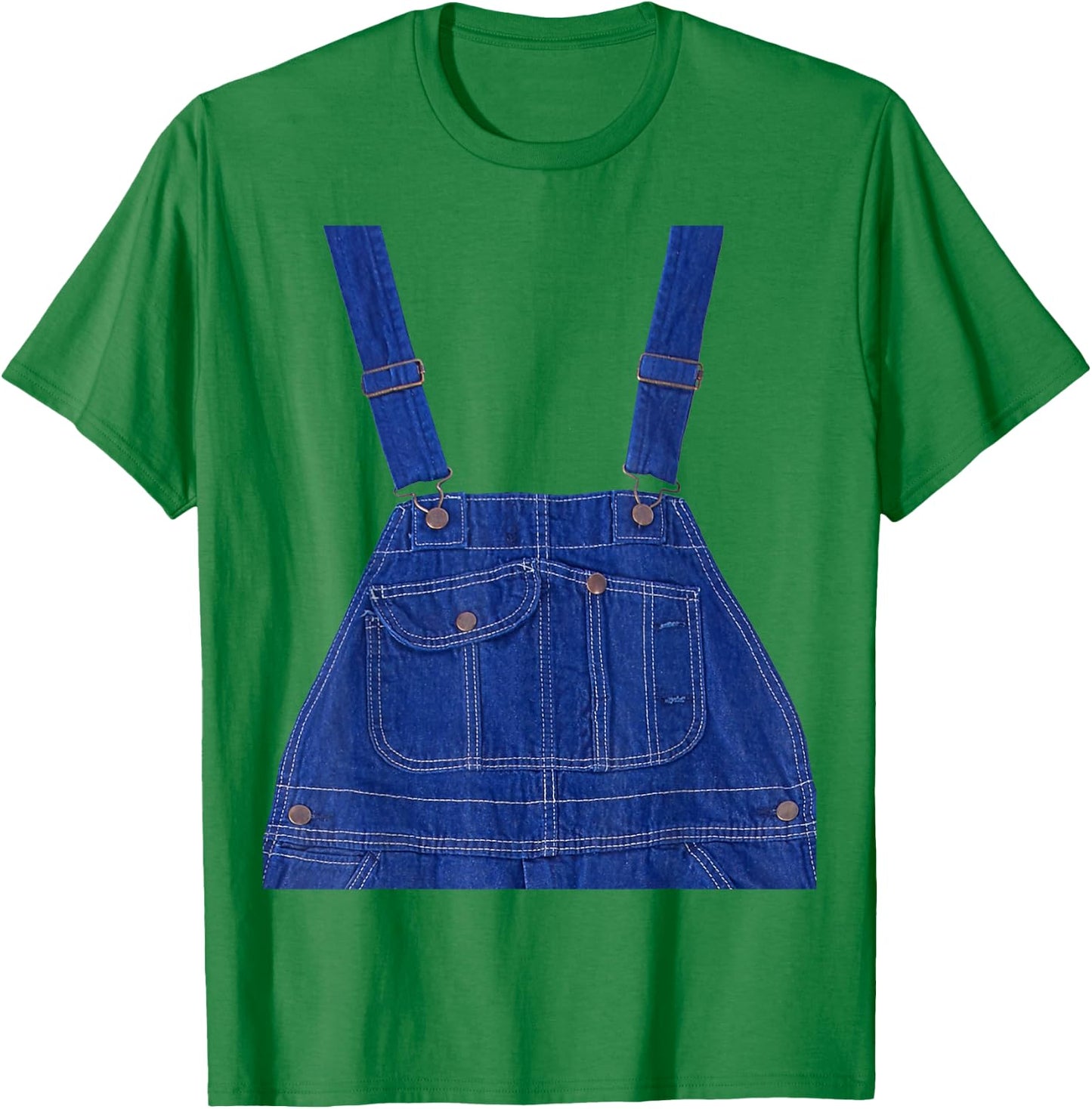 Party Costume - Blue Color Overall Printed On A Yellow Color T-Shirt - T-Shirt | Irish Green
