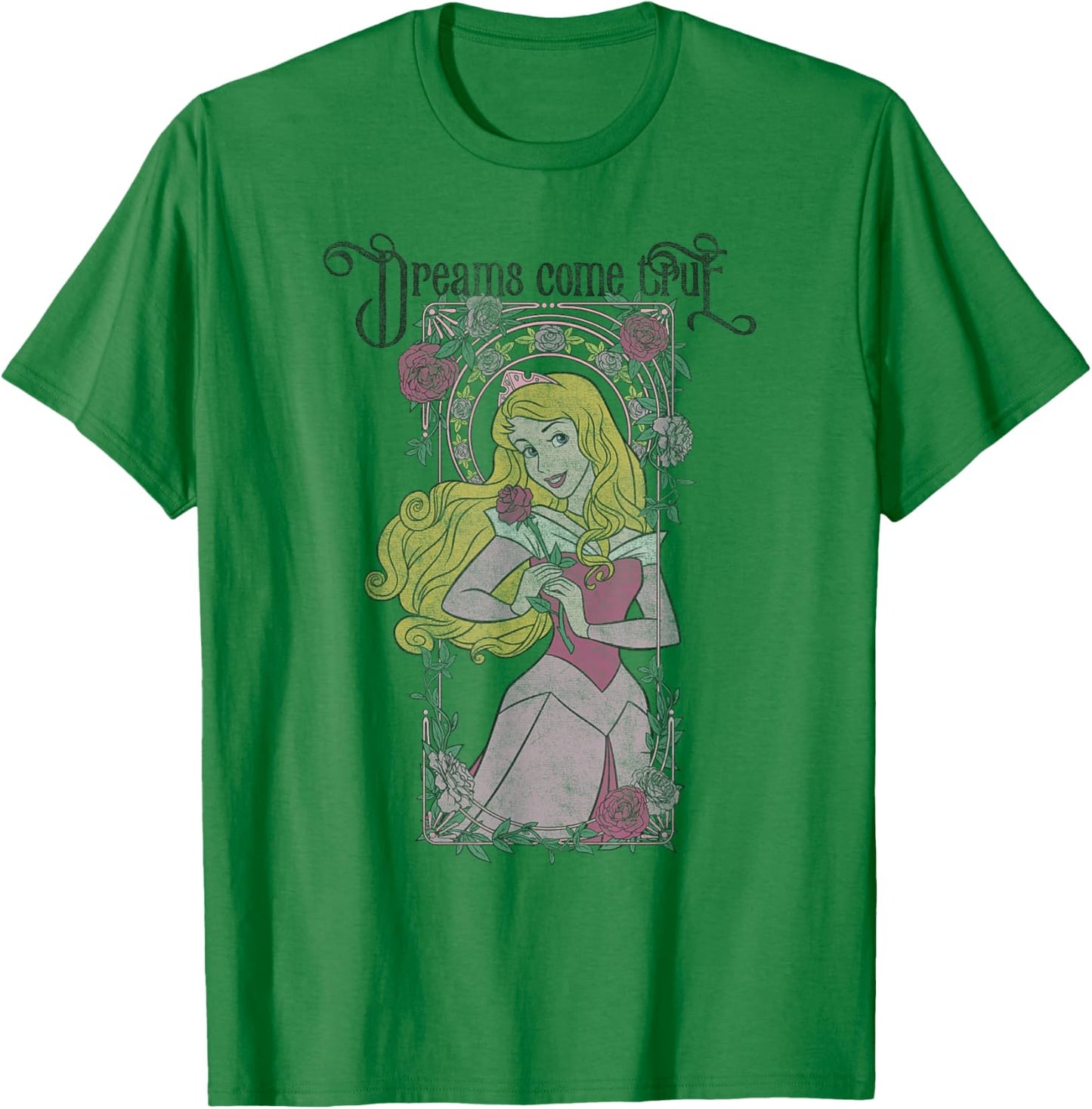 Disney Sleeping Beauty Aurora Dreams Come True Panel T-Shirt - T-Shirt | Irish Green