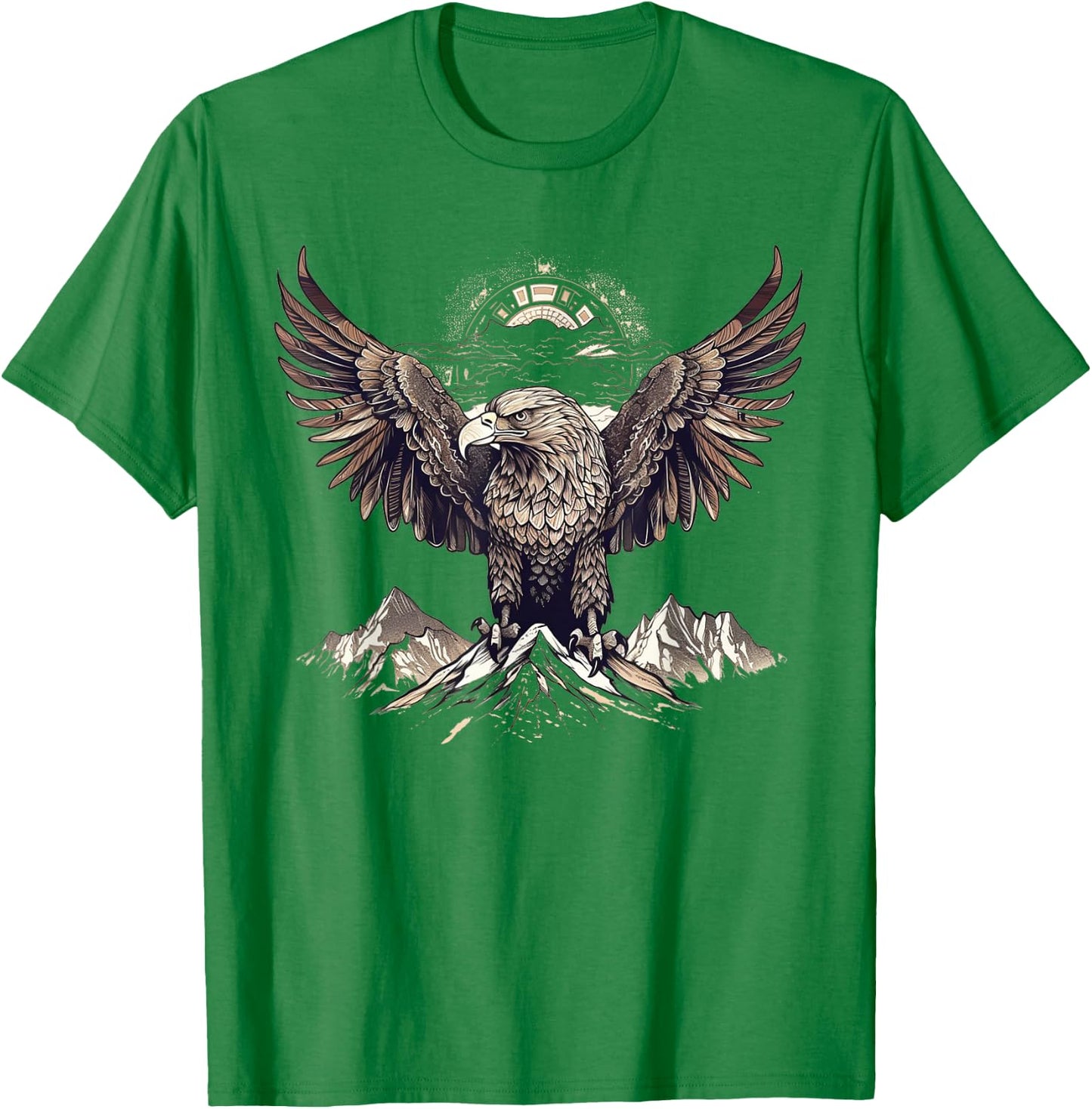 Eagle Artwork | Animal Bird Motif Eagle T-Shirt - T-Shirt | Irish Green