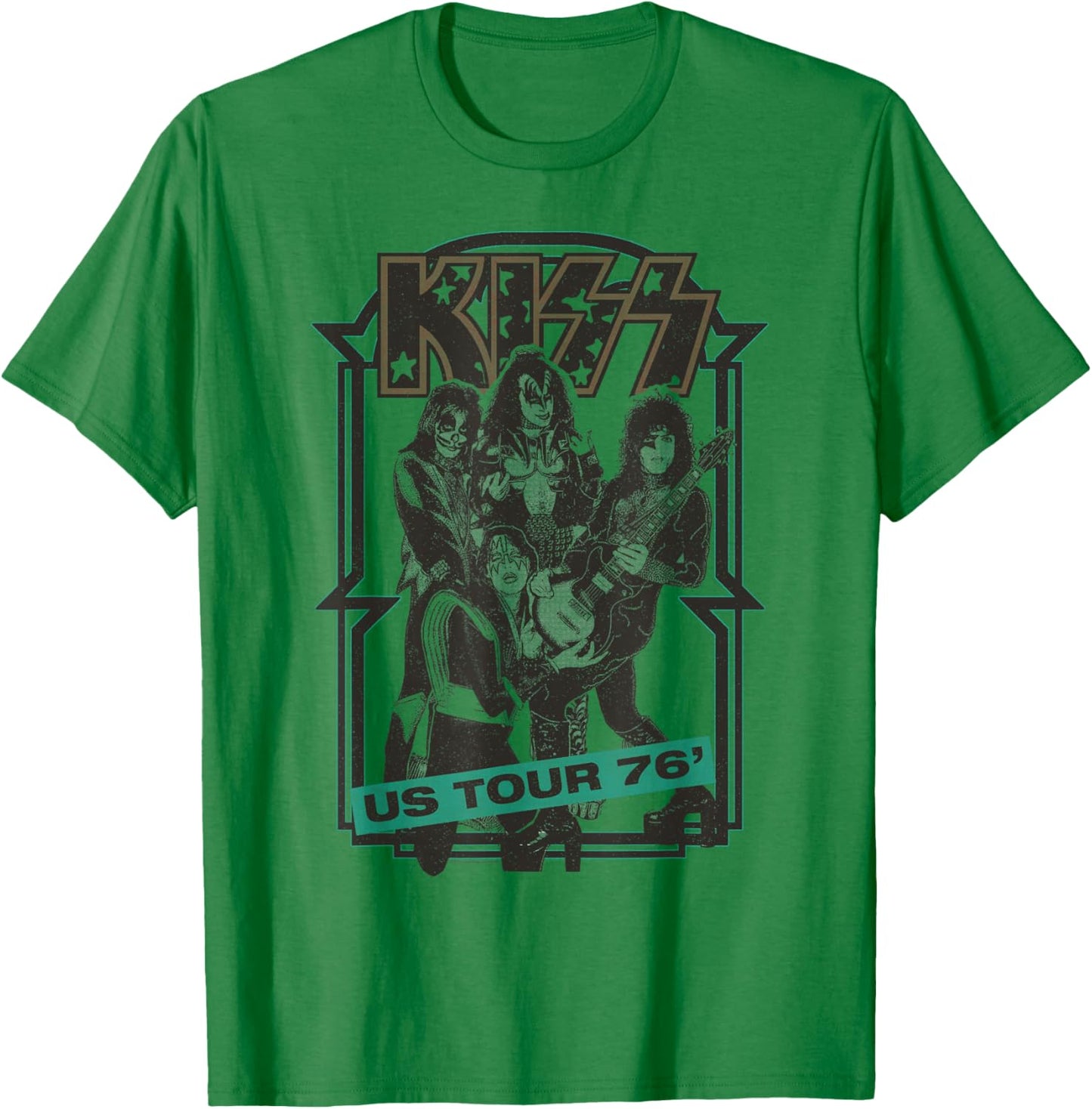 KISS - US Tour 1976 T-Shirt - T-Shirt | Irish Green