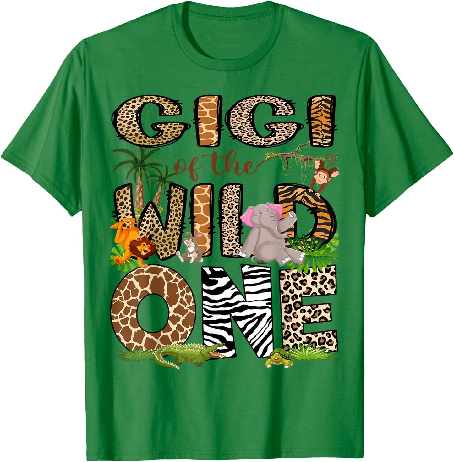 Gigi Of The Birthday Wild One 1St Birthday Safari T-Shirt - T-Shirt | Irish Green