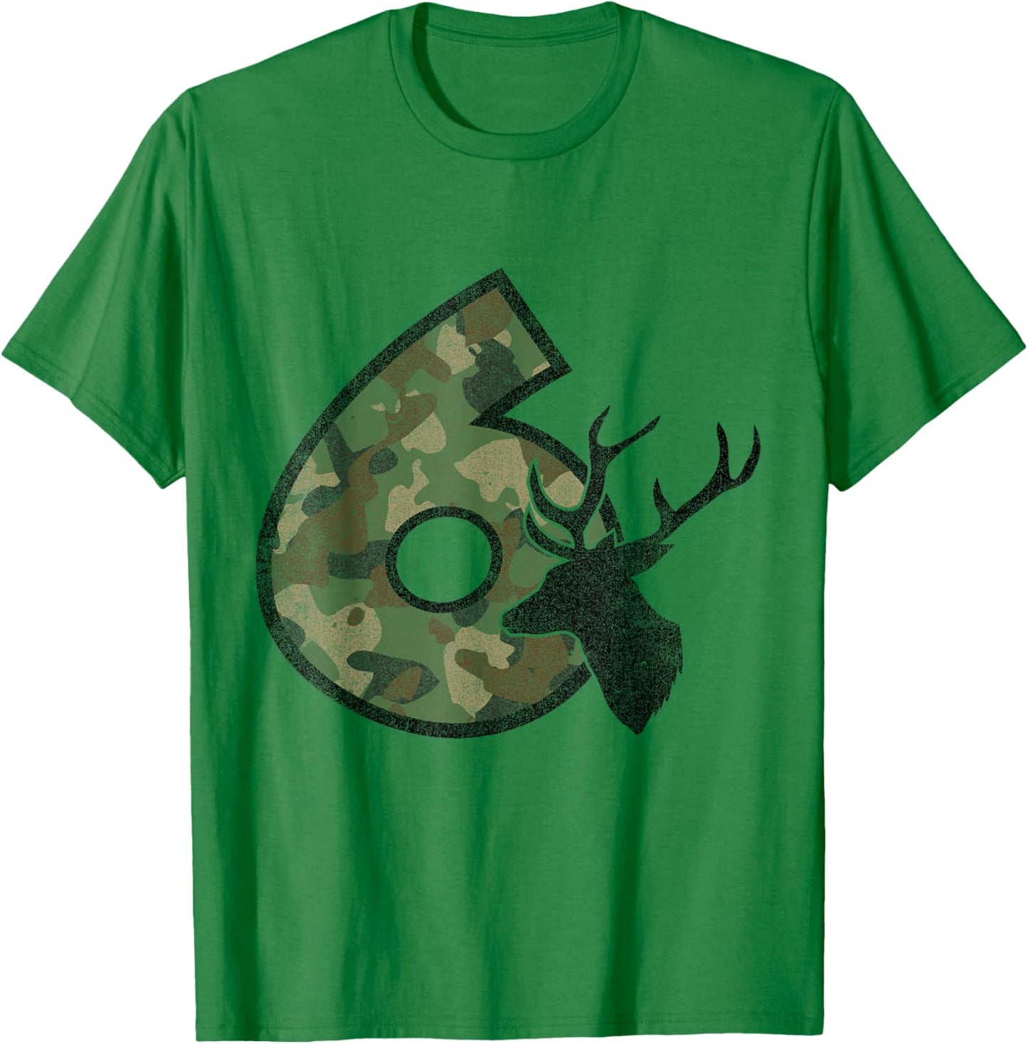 Country Boys Camo 6 Six Sixth Year Old Birthday Deer Hunter T-Shirt - T-Shirt | Irish Green