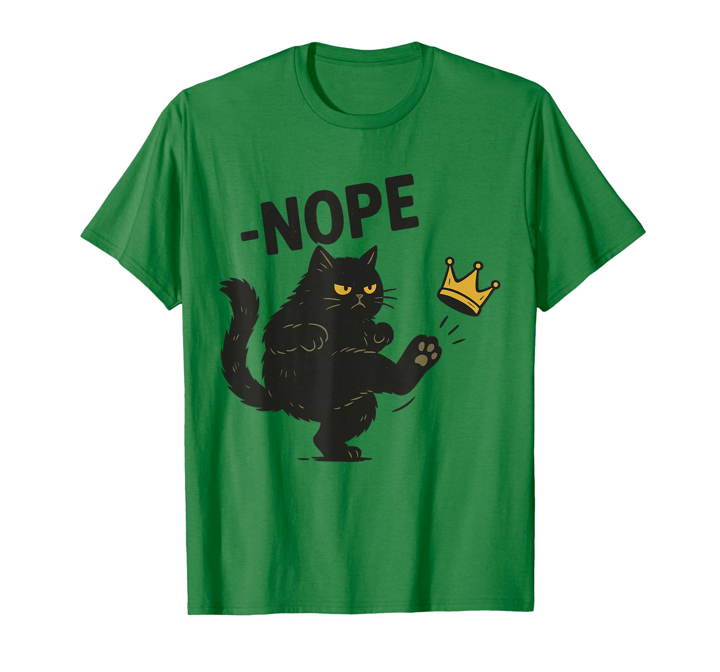 Nope No Kings In America Black Cat We The People Political T-Shirt
