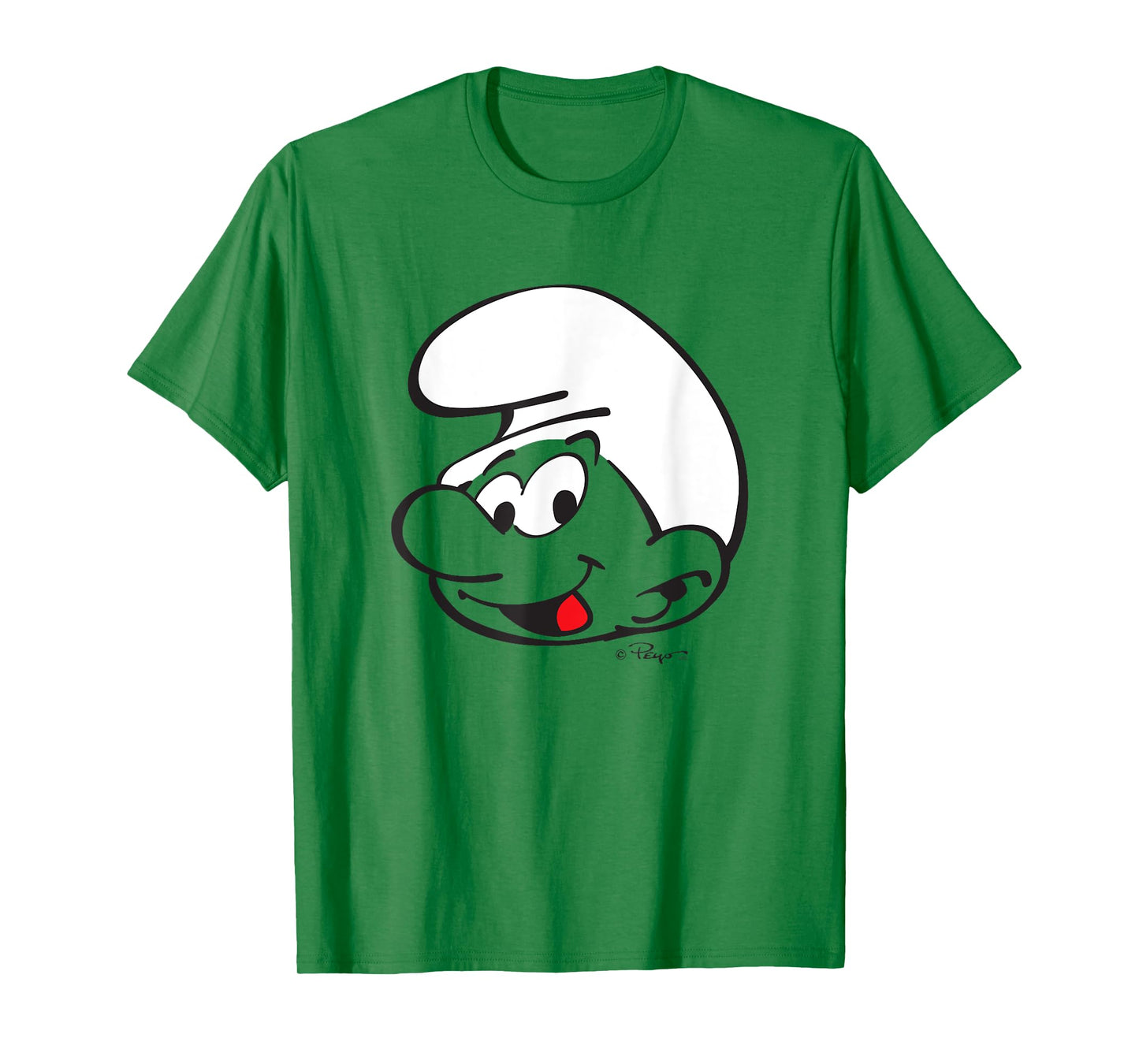 The Smurfs Large Smurf Head Design Retro Cartoon T-Shirt