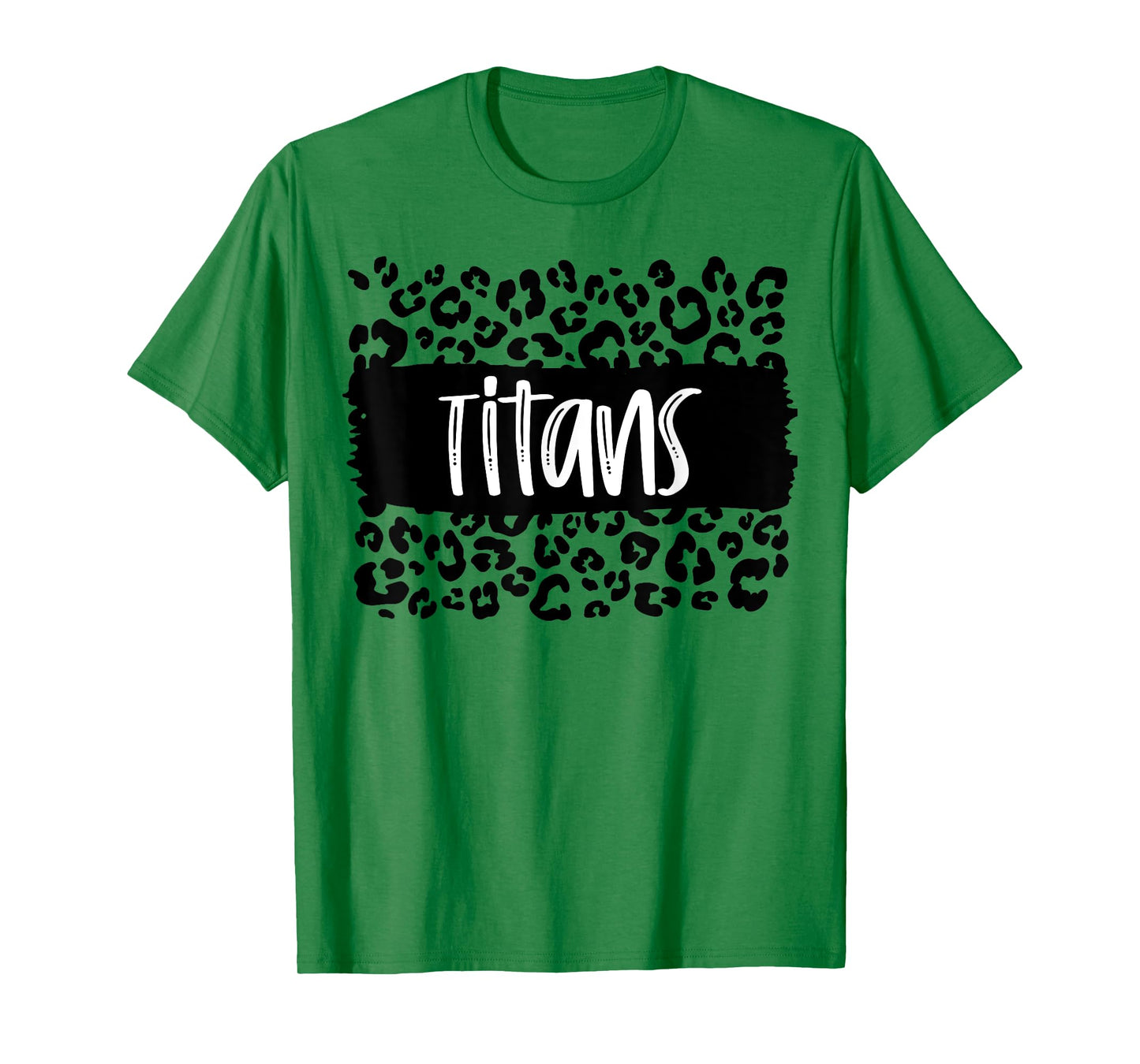 Titans Team Mascot School Spirit Game Night Leopard Print T-Shirt