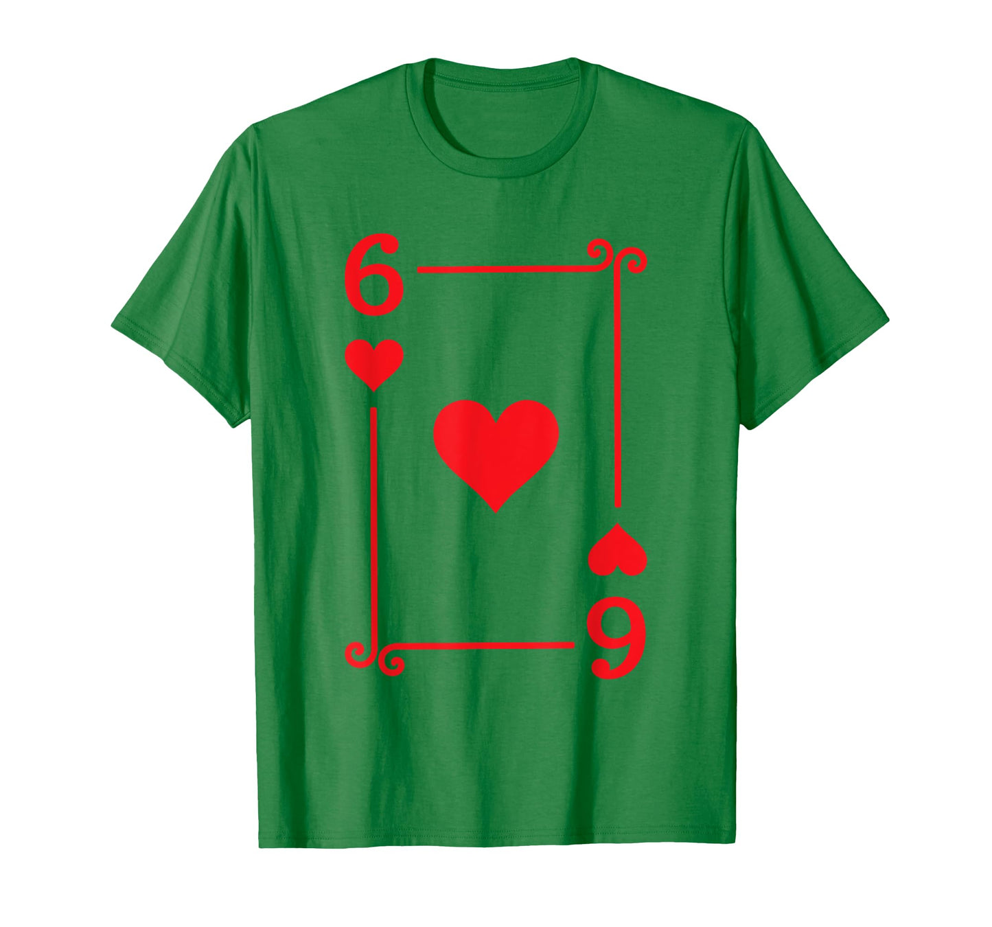 Playing Card Costume Tees - 6 Hearts Card - Six Card T-Shirt