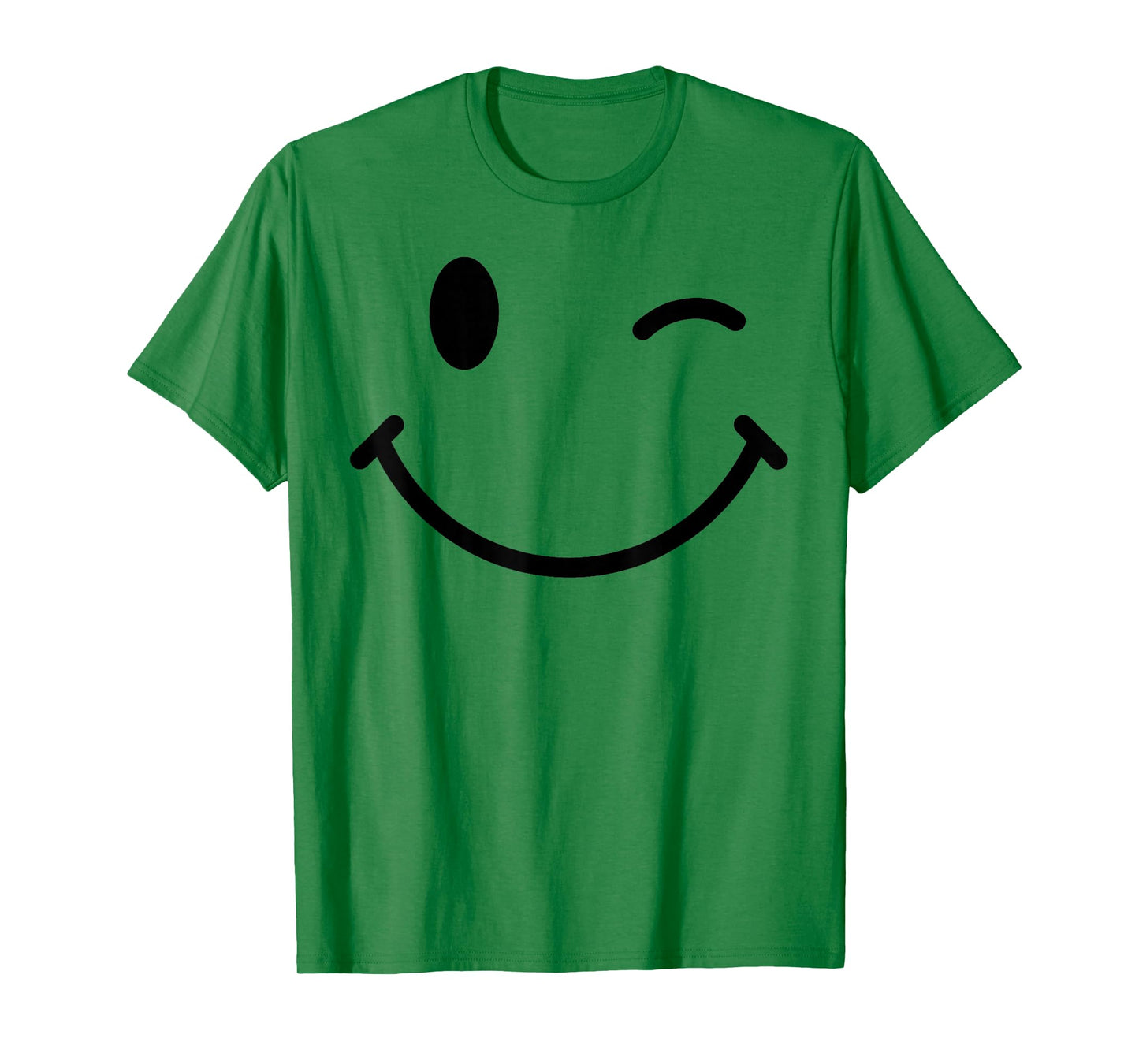 70s Yellow Smile Face Happy Wink Smiling Positive Retro T-Shirt