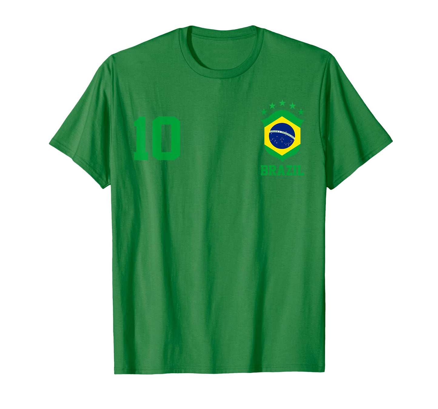 Chica Brazil Flag Brazilian Pride Soccer Jersey No.10 Lovers T-Shirt
