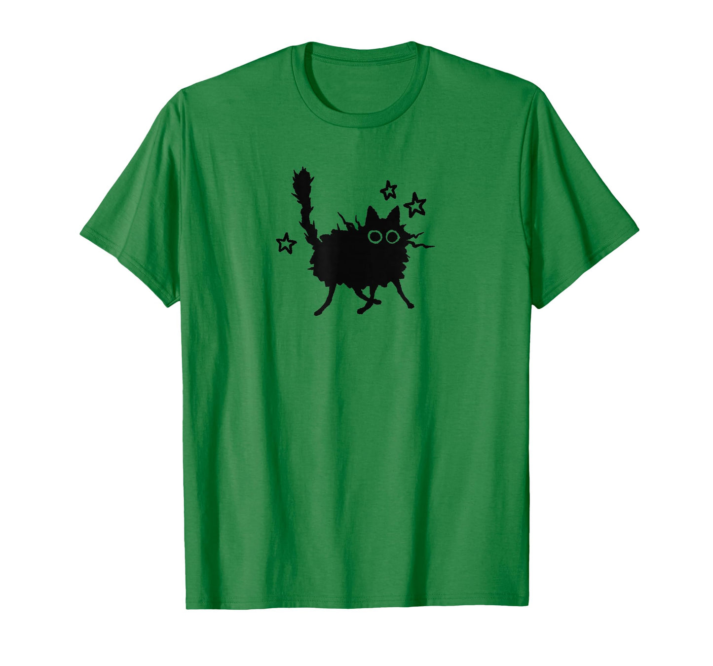 Y2K 90s Funny Scary Cat Tomcat is Scared under Starry T-Shirt