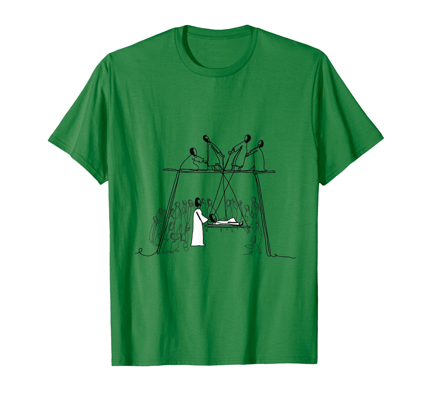 God Heals Man Of Palsy Let Down Through The Roof Religious T-Shirt
