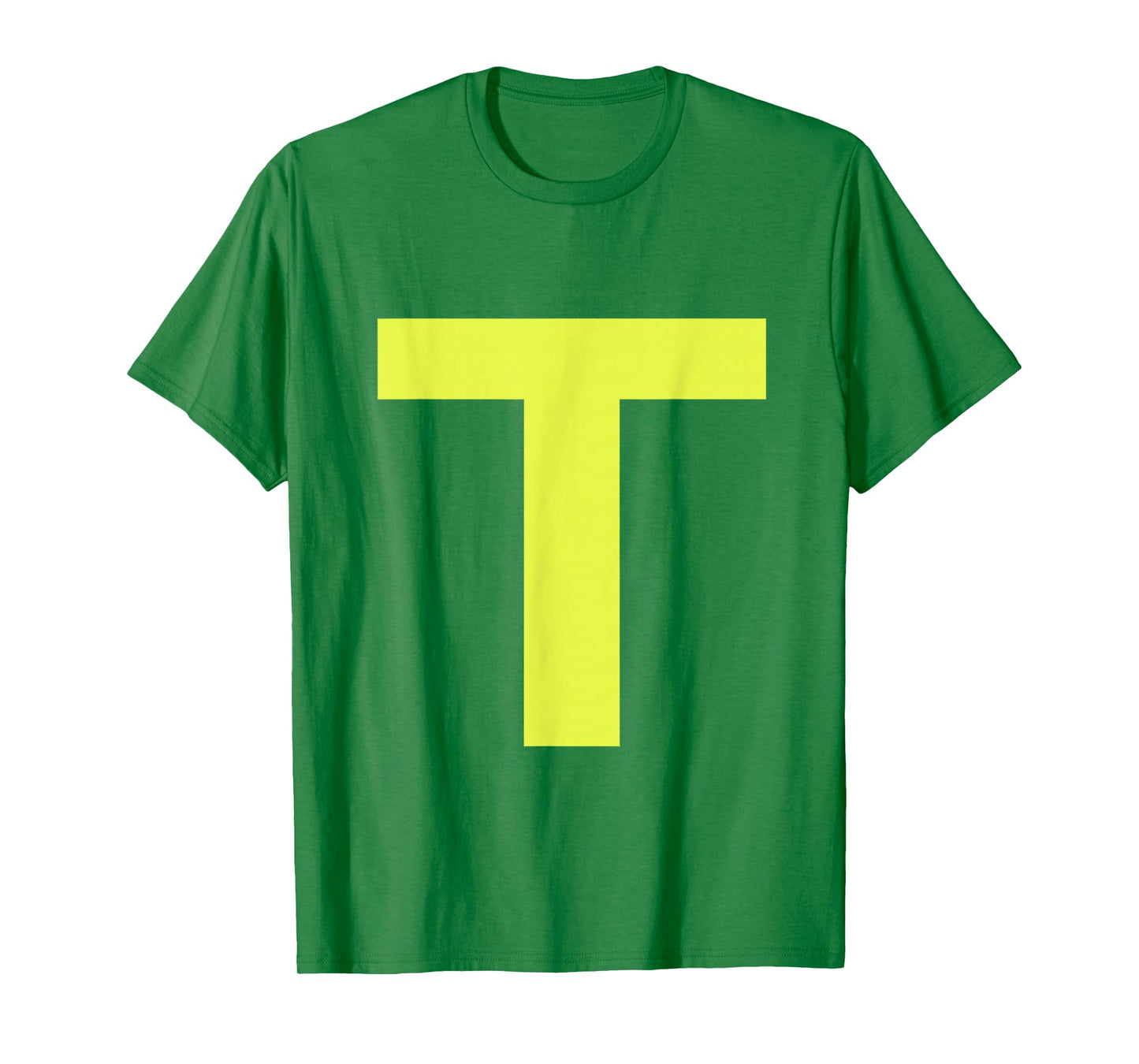 Letter T in Yellow on Green Costume Halloween Party T-Shirt
