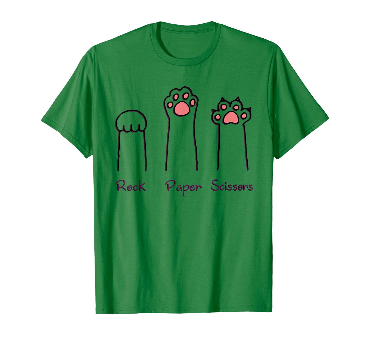 Rock Paper Scissors Hand Game Cute Paw Funny Cat T-Shirt for Men Women