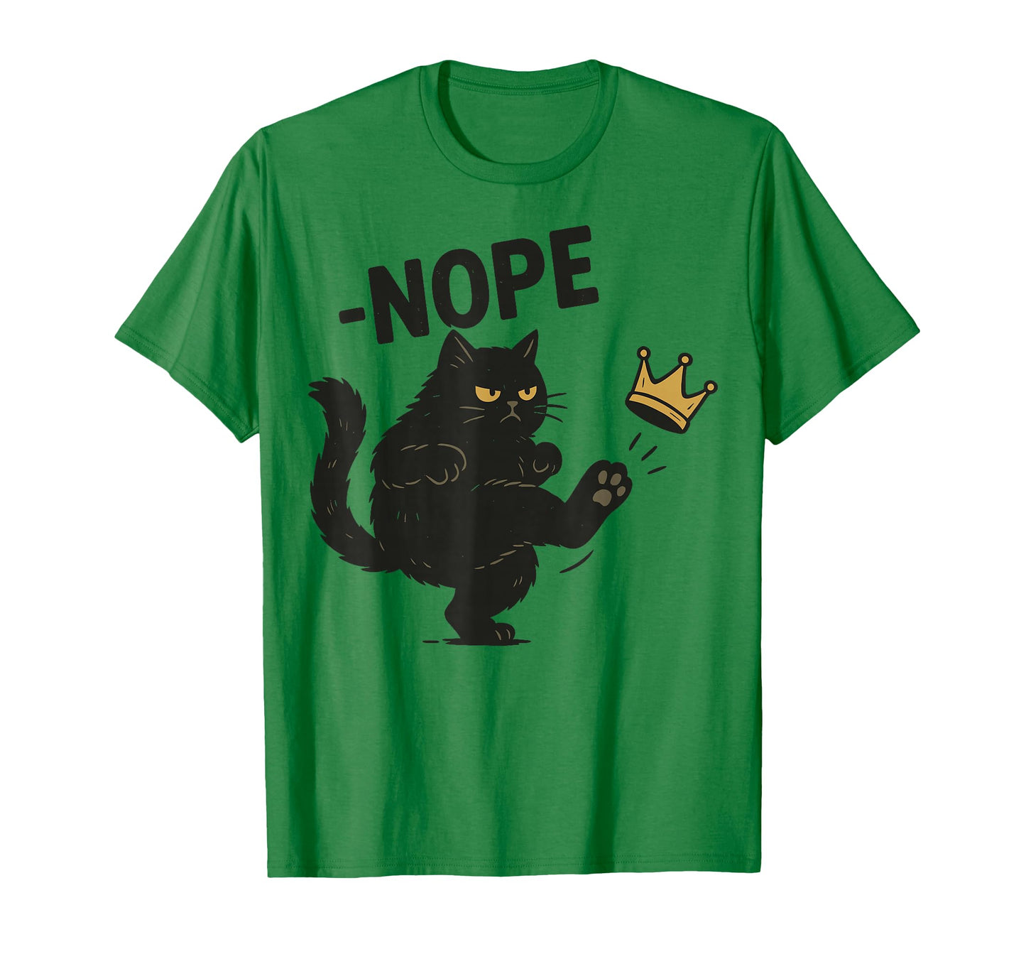 Nope No Kings in America Since 1776 Funny Black Cat T-Shirt