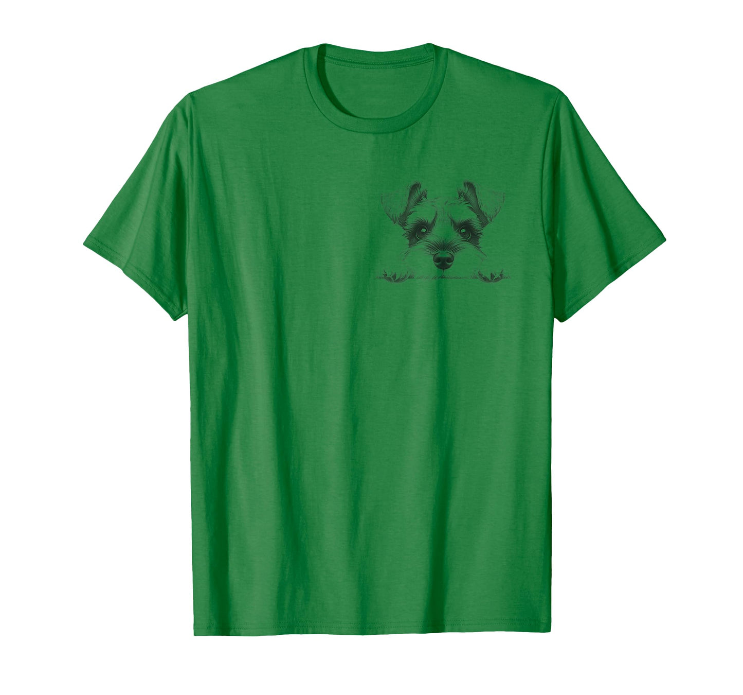Mini Miniature Schnauzer peeking Cute Dog Design Idea T-Shirt
