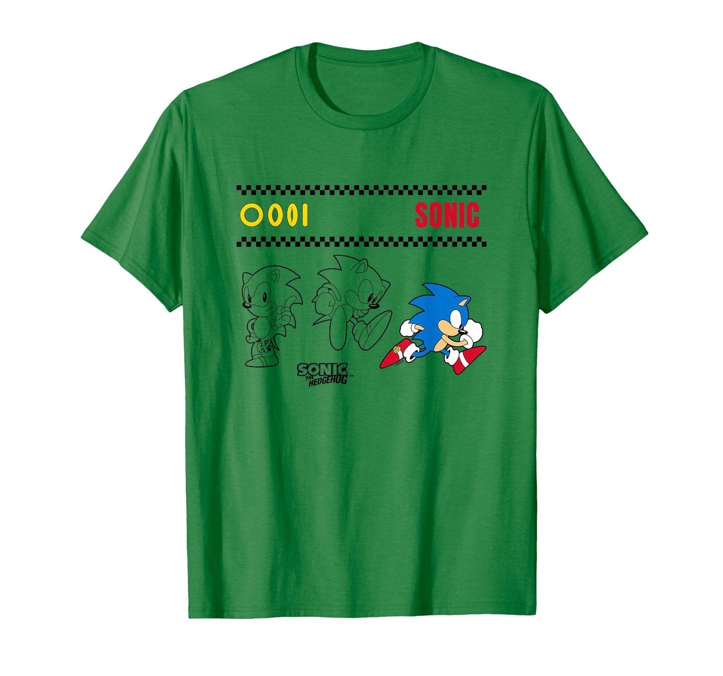 Sonic The Hedgehog Many Poses Cute Sketches T-Shirt