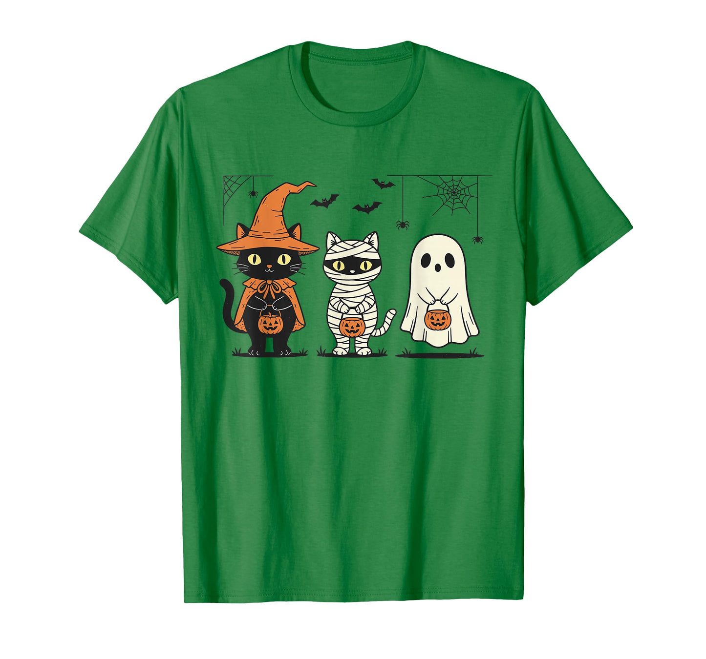 Halloween Black Cat Witch Ghost Pumpkin Women Men Kids T-Shirt