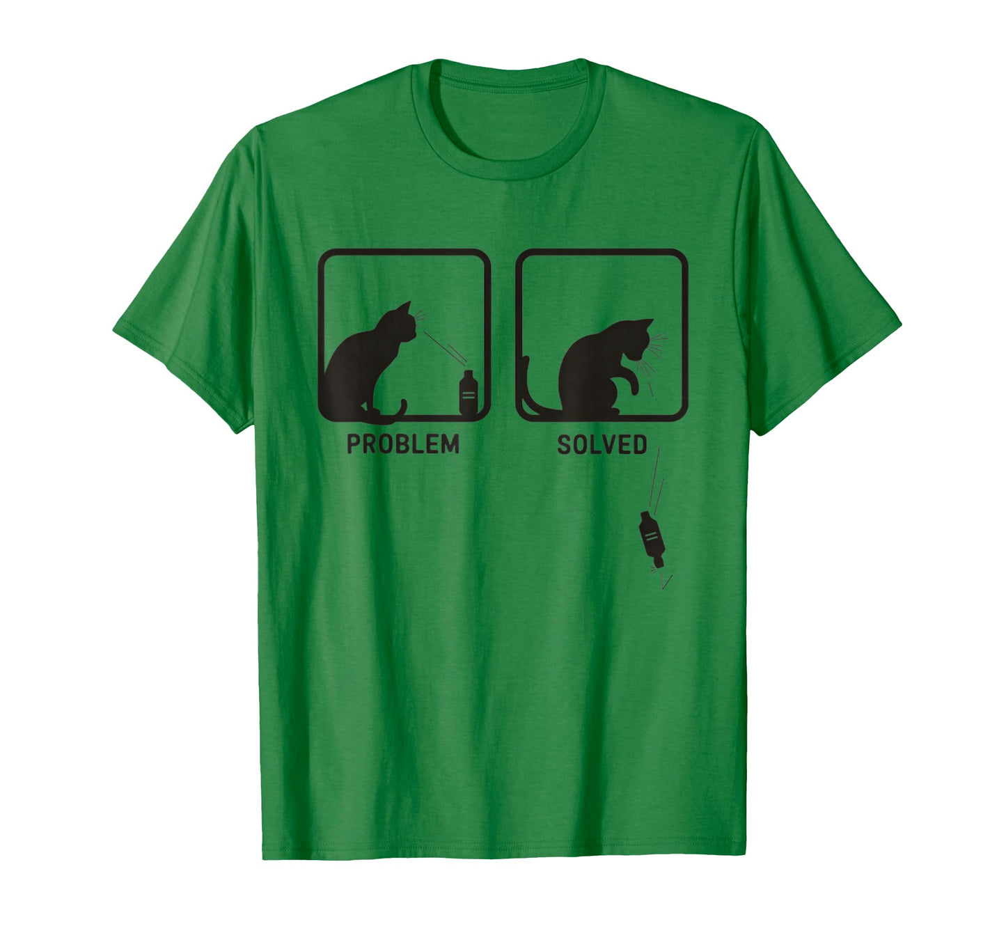 Problem Solved Funny Sarcastic Cat Graphic T-Shirt